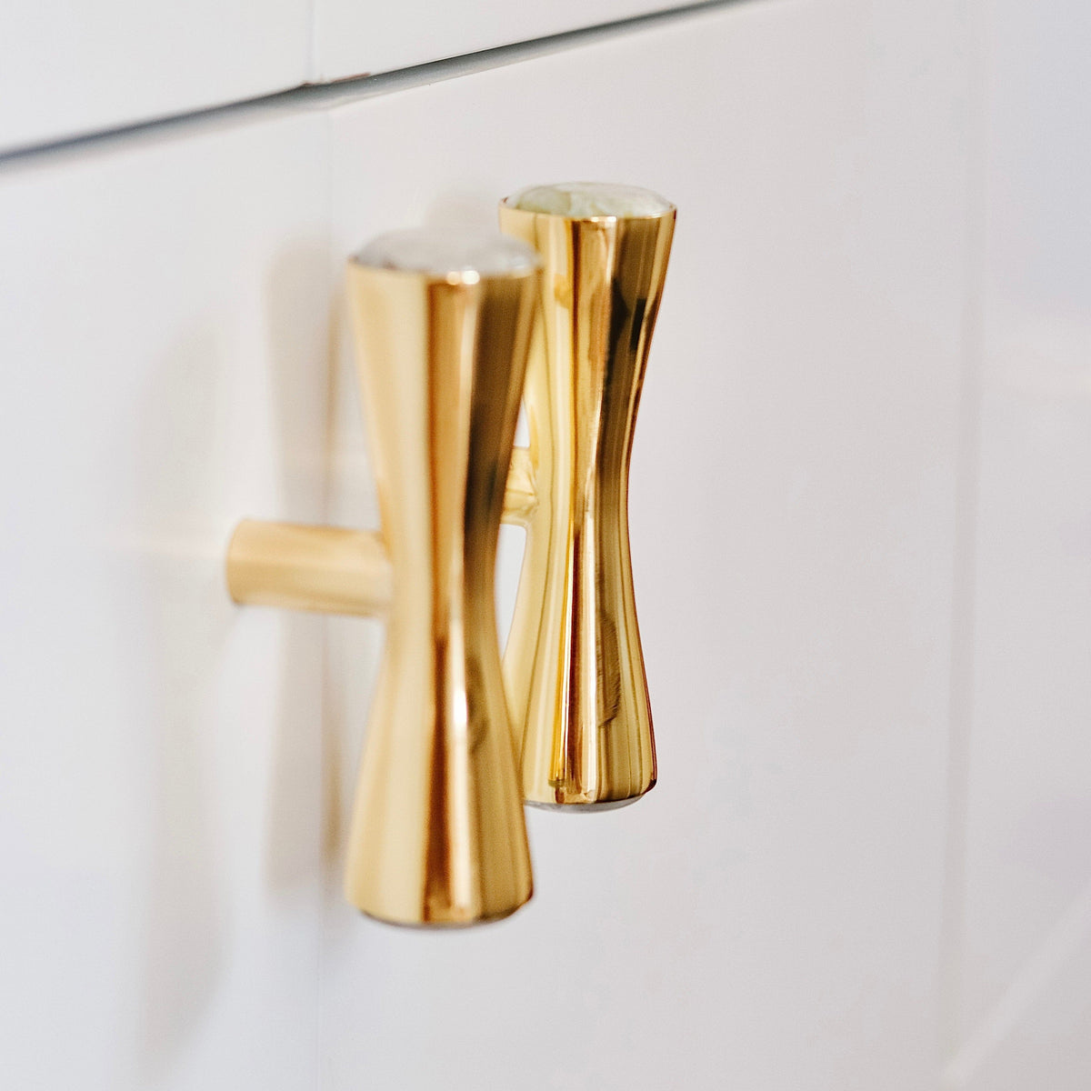 Modern Matter New Tomlin 4" Custom Pull - Gemstone Hardware in Polished Brass - In Stock Pull