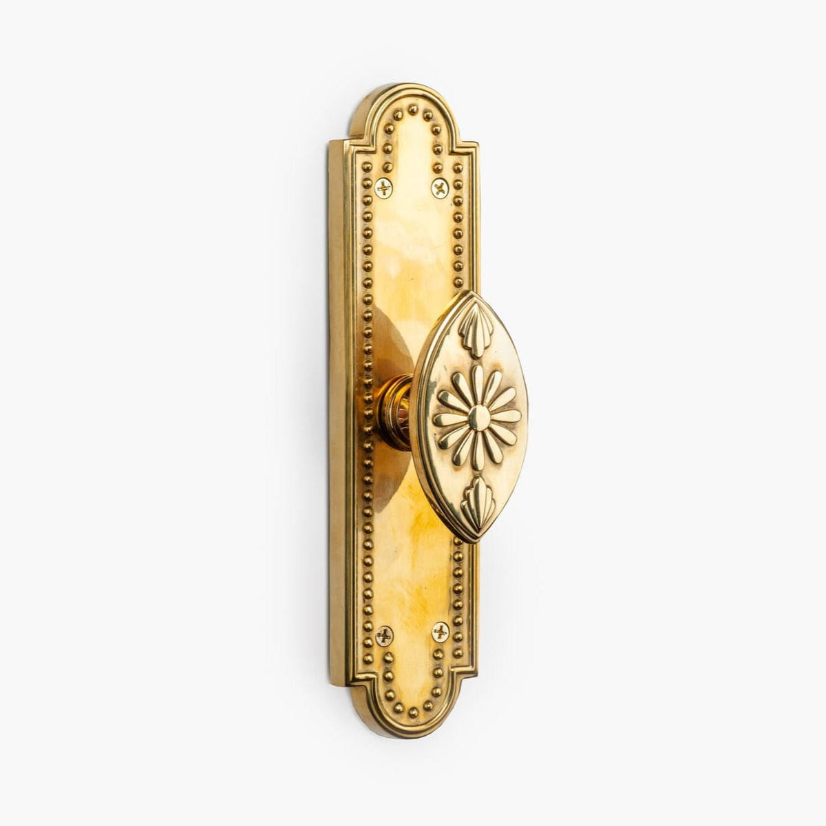 Rosalie Vertical Luxury Brass Door Knob Set | Modern Matter