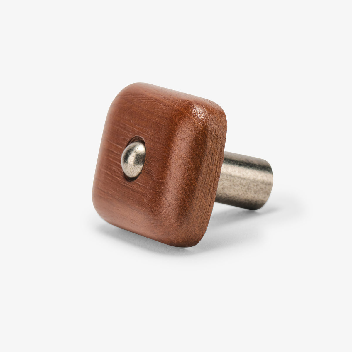 Hudson Wood Knob - Antique Nickel#Size_1.30"#Wood_Acacia