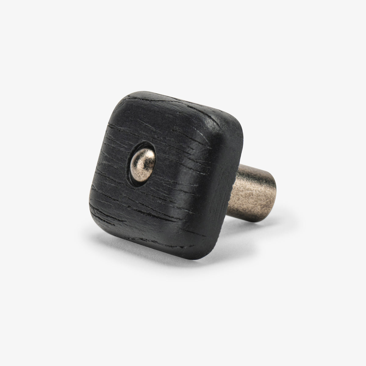 Hudson Wood Knob - Antique Nickel#Size_1.30"#Wood_Ebony