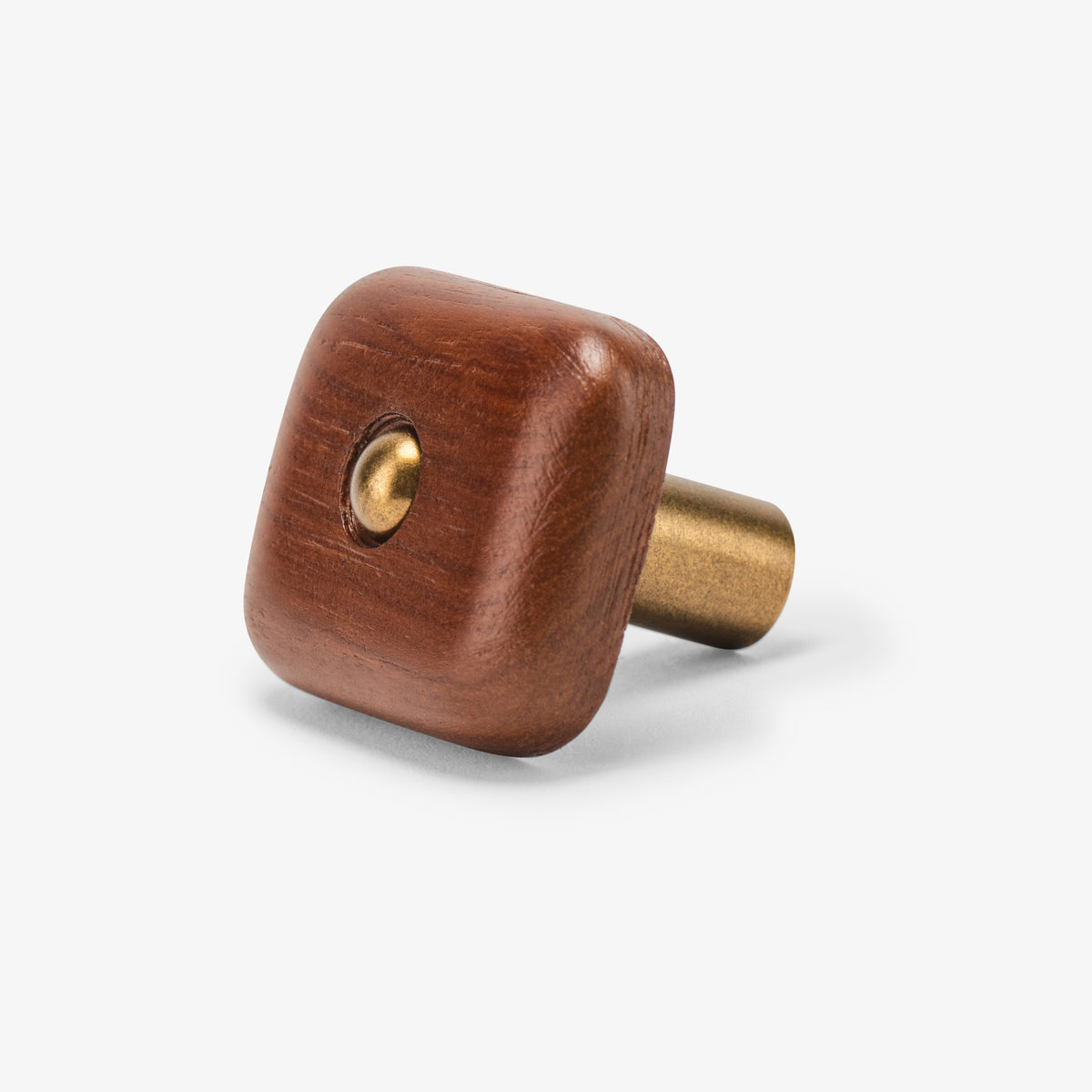Hudson Wood Knob - Burnished Brass#Size_1.30"#Wood_Acacia