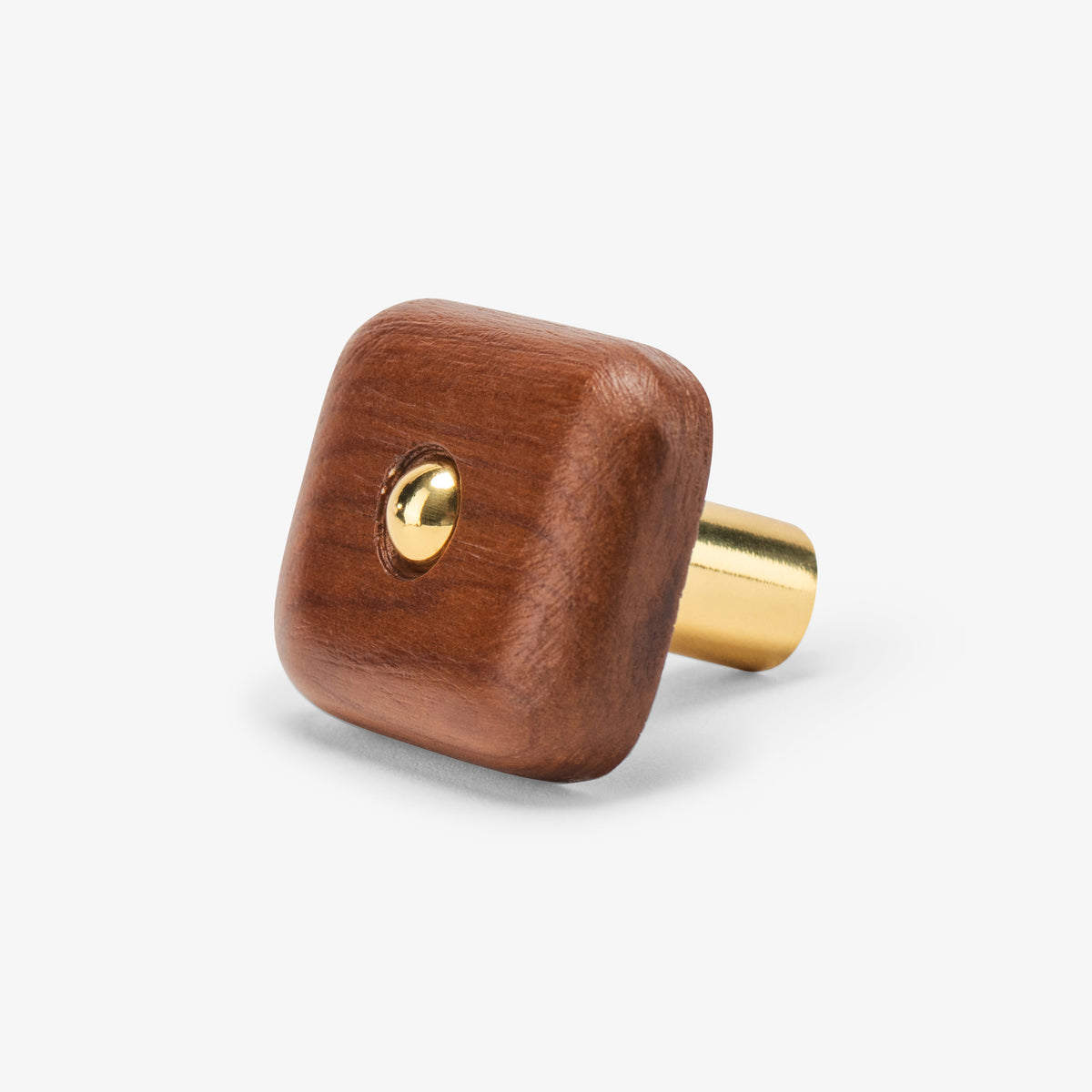 Hudson Wood Knob - Unlacquered Brass#Size_1.30"#Wood_Acacia
