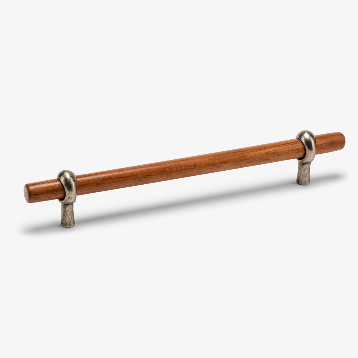 Hudson Wood Bar Pull - Antique Nickel#Size_6" c-c#Wood_Acacia