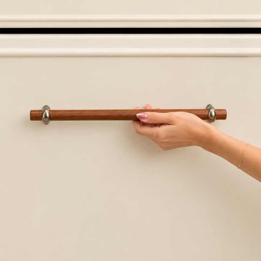 Hudson Wood Appliance Pull - Antique Nickel#Size_14" c-c#Wood_Acacia