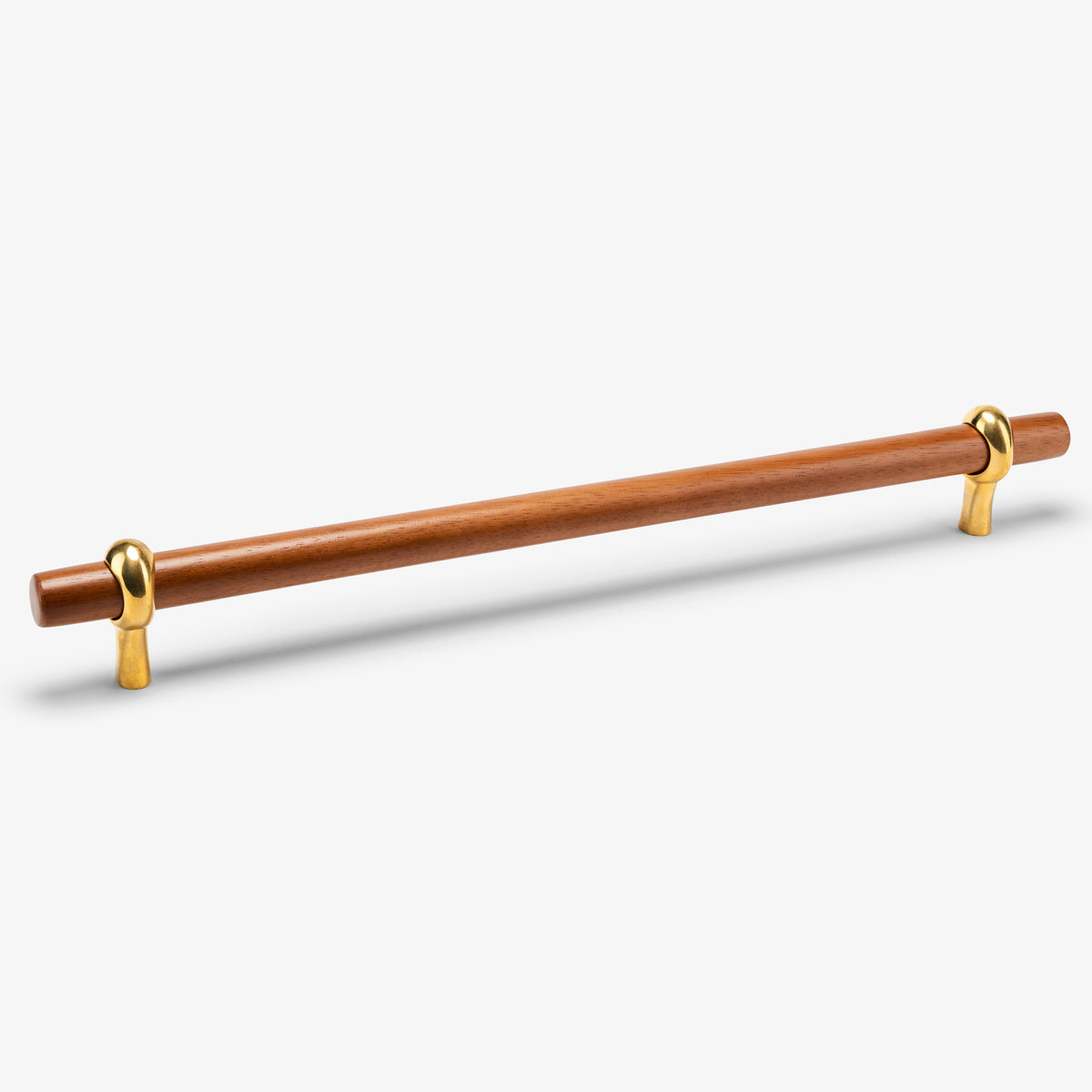 Hudson Wood Appliance Pull - Unlacquered Brass#Size_14" c-c#Wood_Acacia