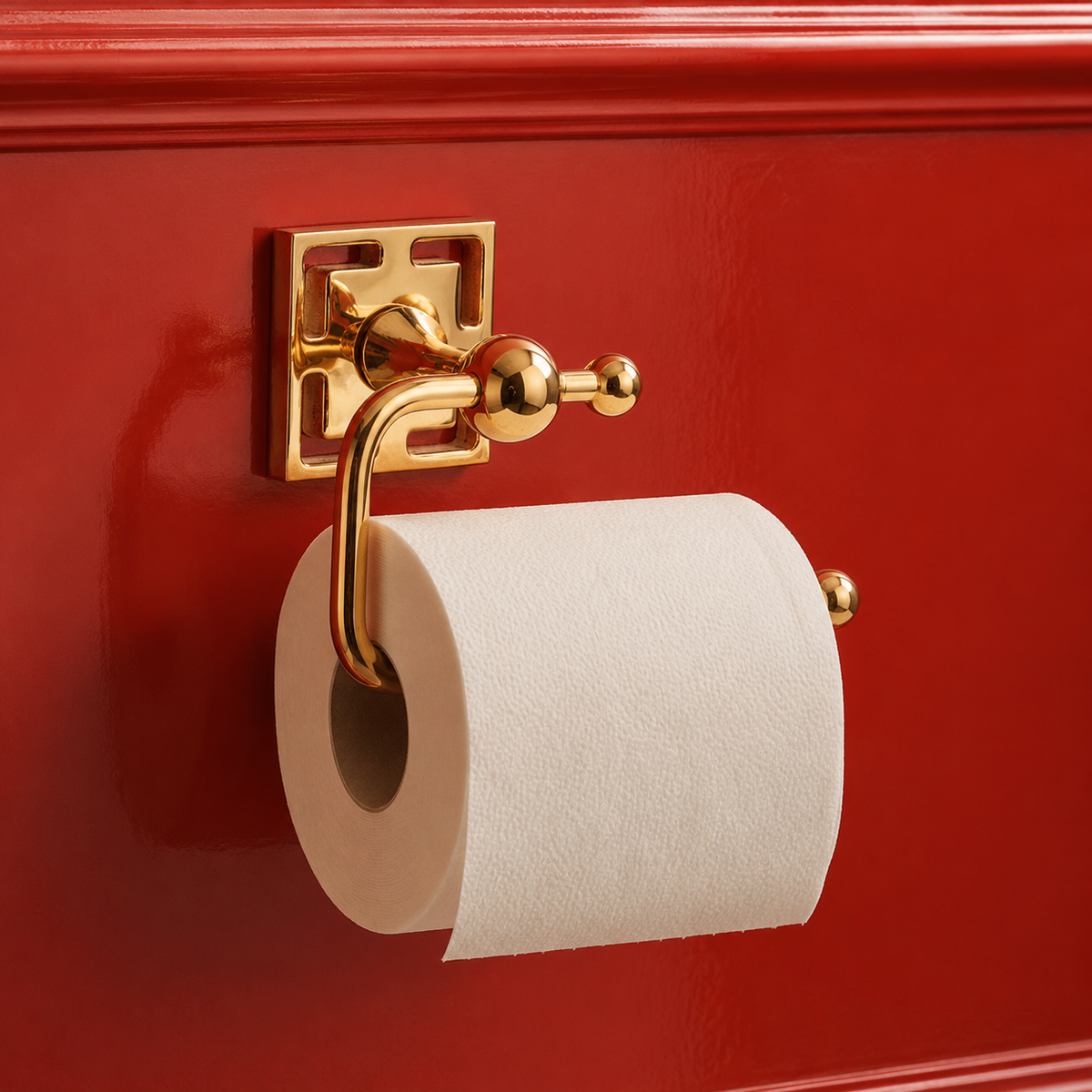 Benson Brass Swing Arm Toilet Paper Holder - Polished Brass