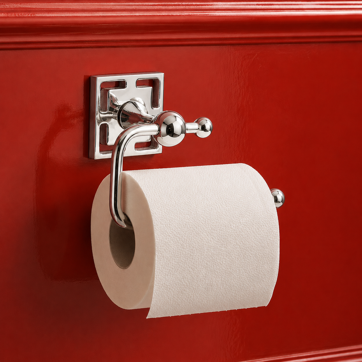 Benson Brass Swing Arm Toilet Paper Holder - Polished Nickel