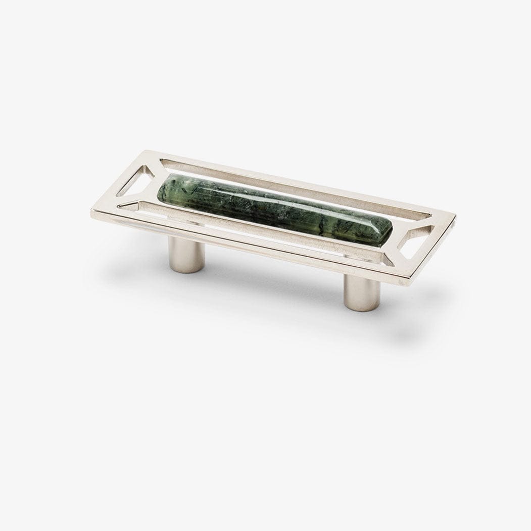 Modern Matter New McCoy 4" Custom Pull - Gemstone Hardware in Polished Nickel - In Stock Pull