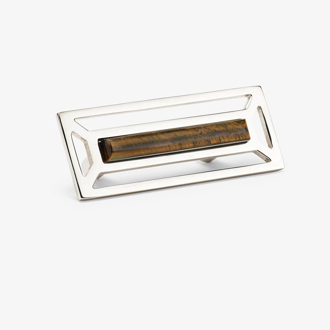 Modern Matter New McCoy 4" Custom Pull - Gemstone Hardware in Polished Nickel - In Stock Pull