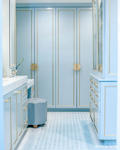 Bathing in Blue & Brass: An Elegant Bathroom Transformation
