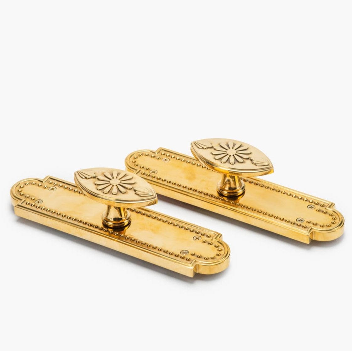 Rosalie Vertical Passage Door Knob Set - Unlacquered Brass