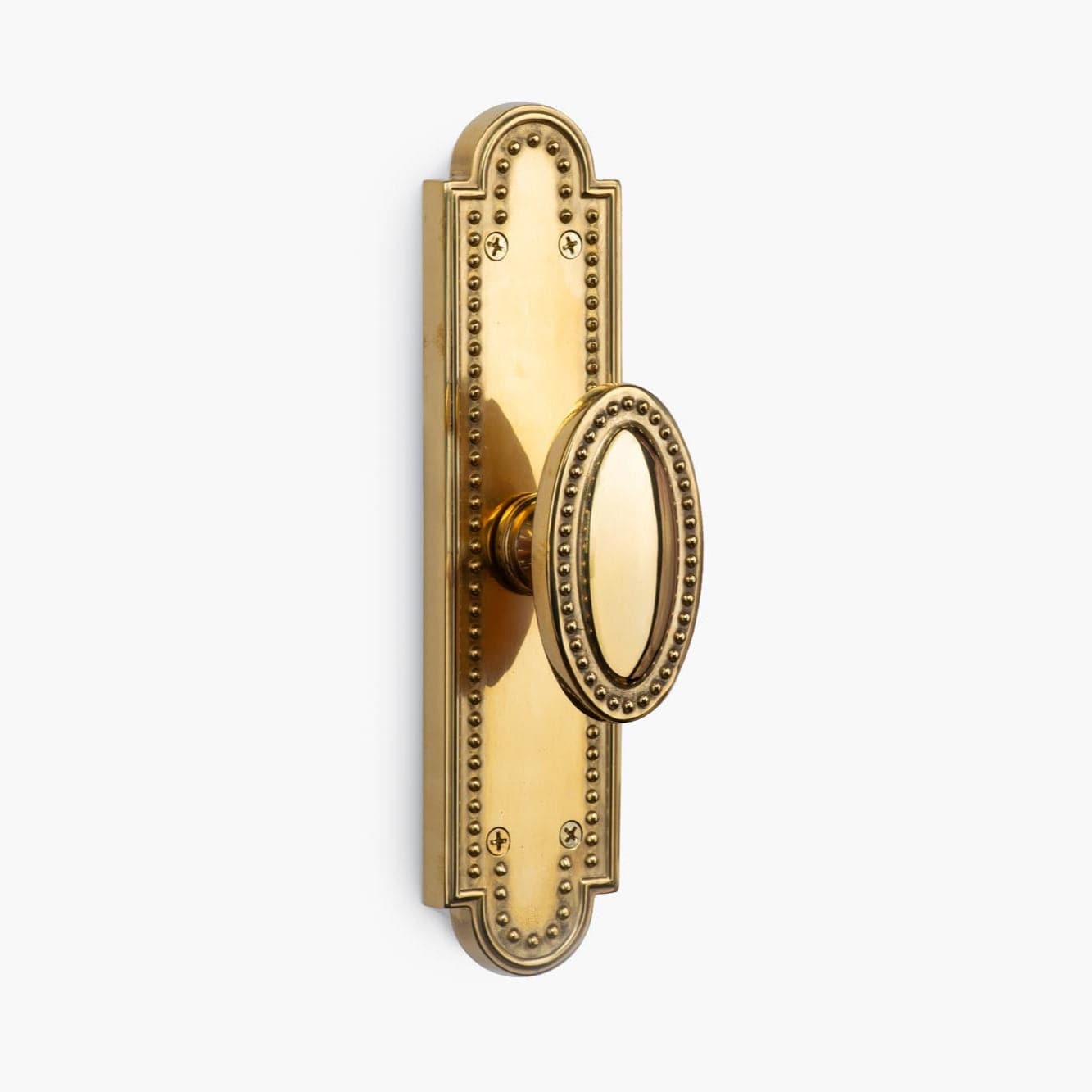 Louis Vertical Passage Door Knob Set - Unlacquered Brass