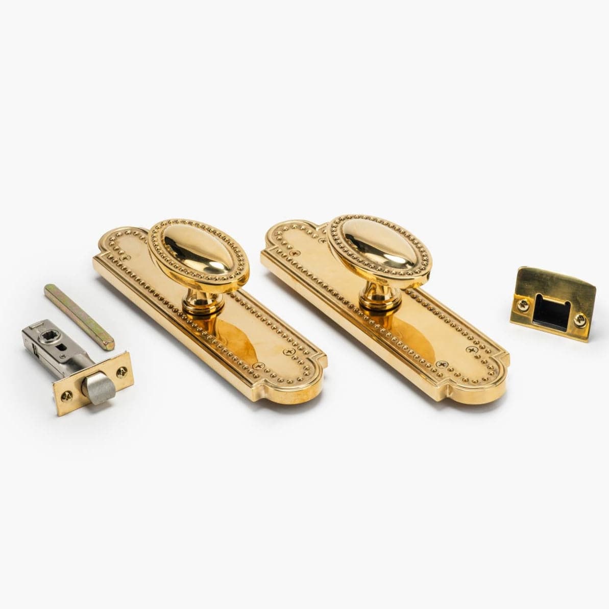Louis Vertical Passage Door Knob Set - Unlacquered Brass