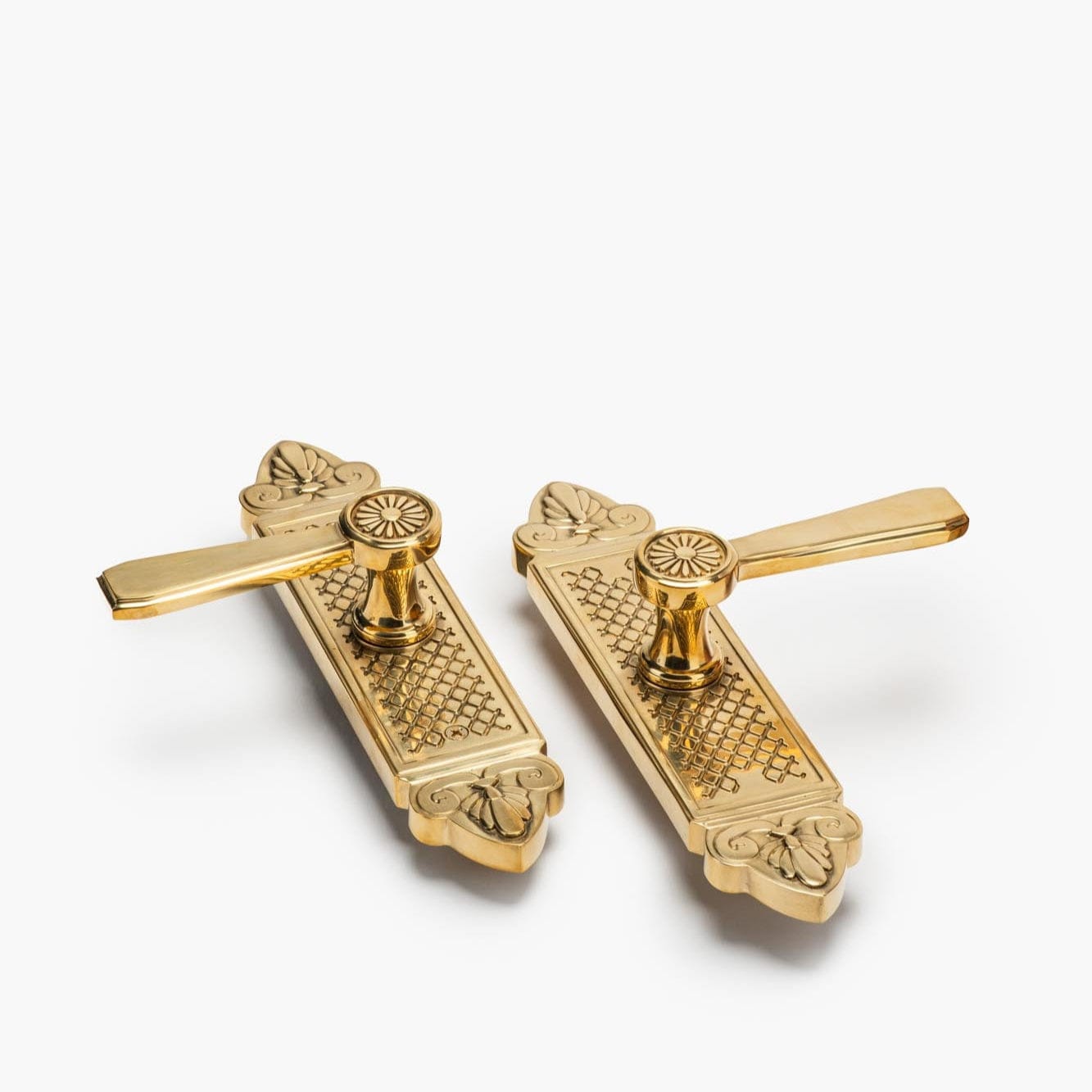 Marie Vertical Passage Door Lever Set - Unlacquered Brass