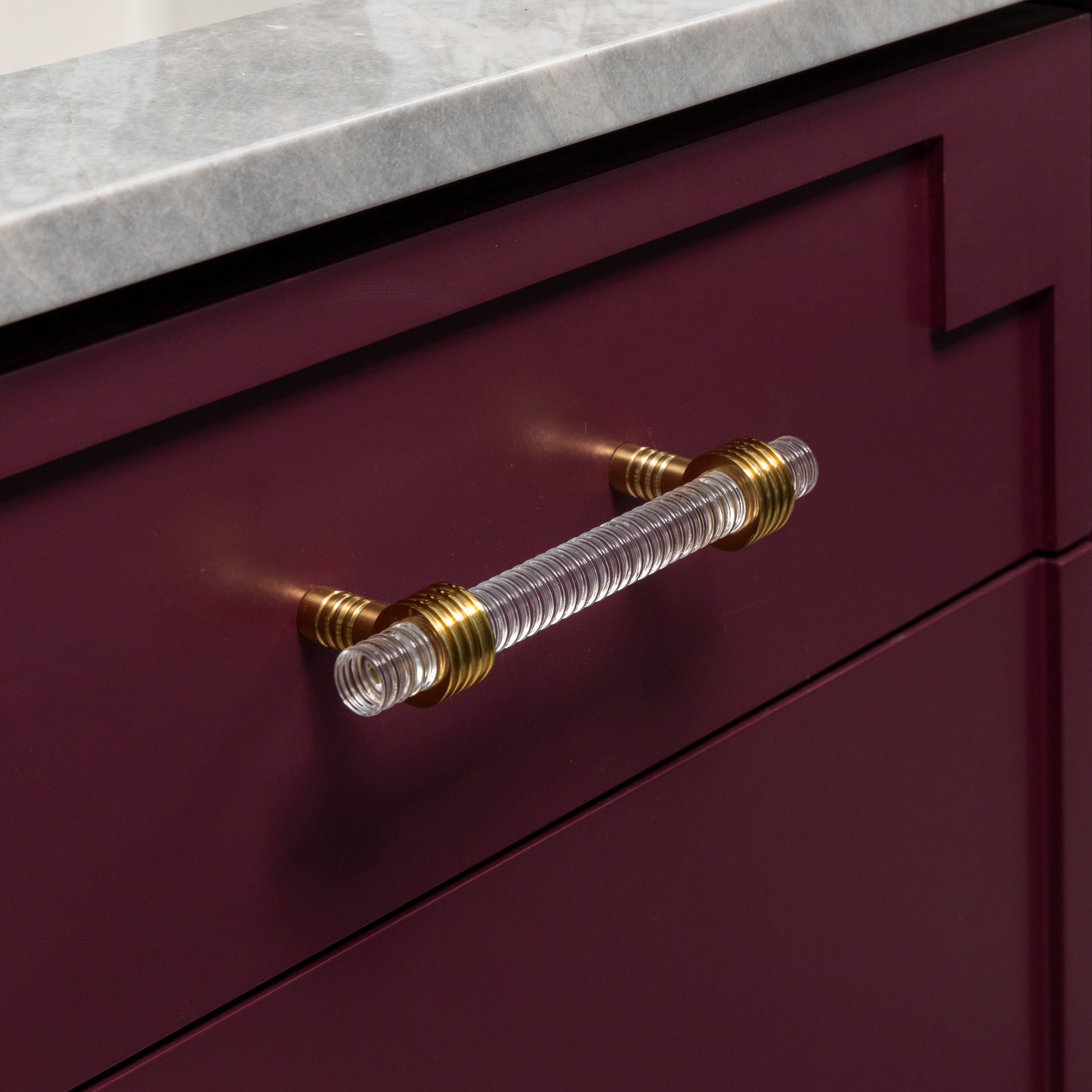 Allen 6" Lucite Pull - Polished Brass