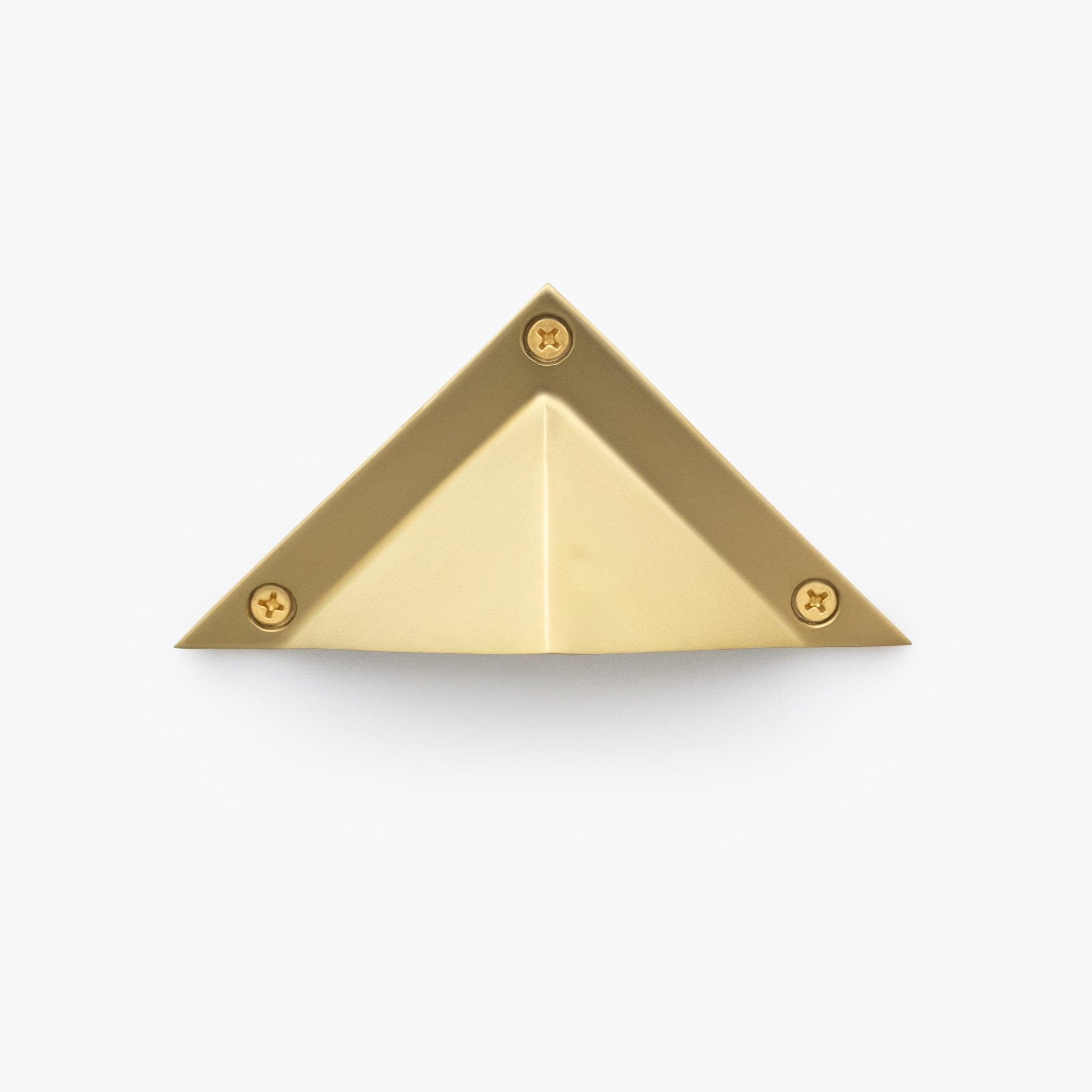 Triangle Solid Brass Bin Pull (3.5" c-c) - Polished Brass