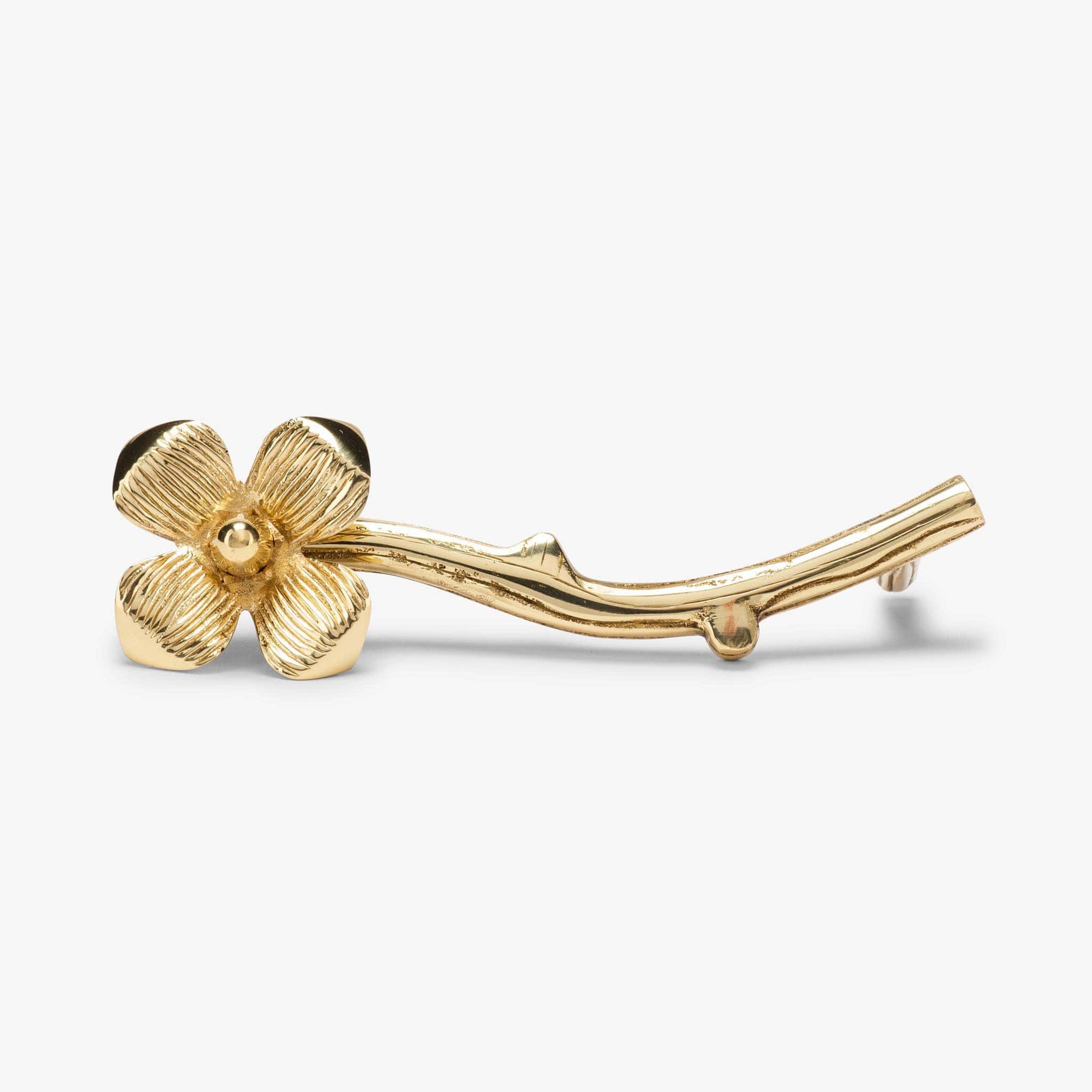 Dogwood Solid Pull (4" c-c) - Polished Brass