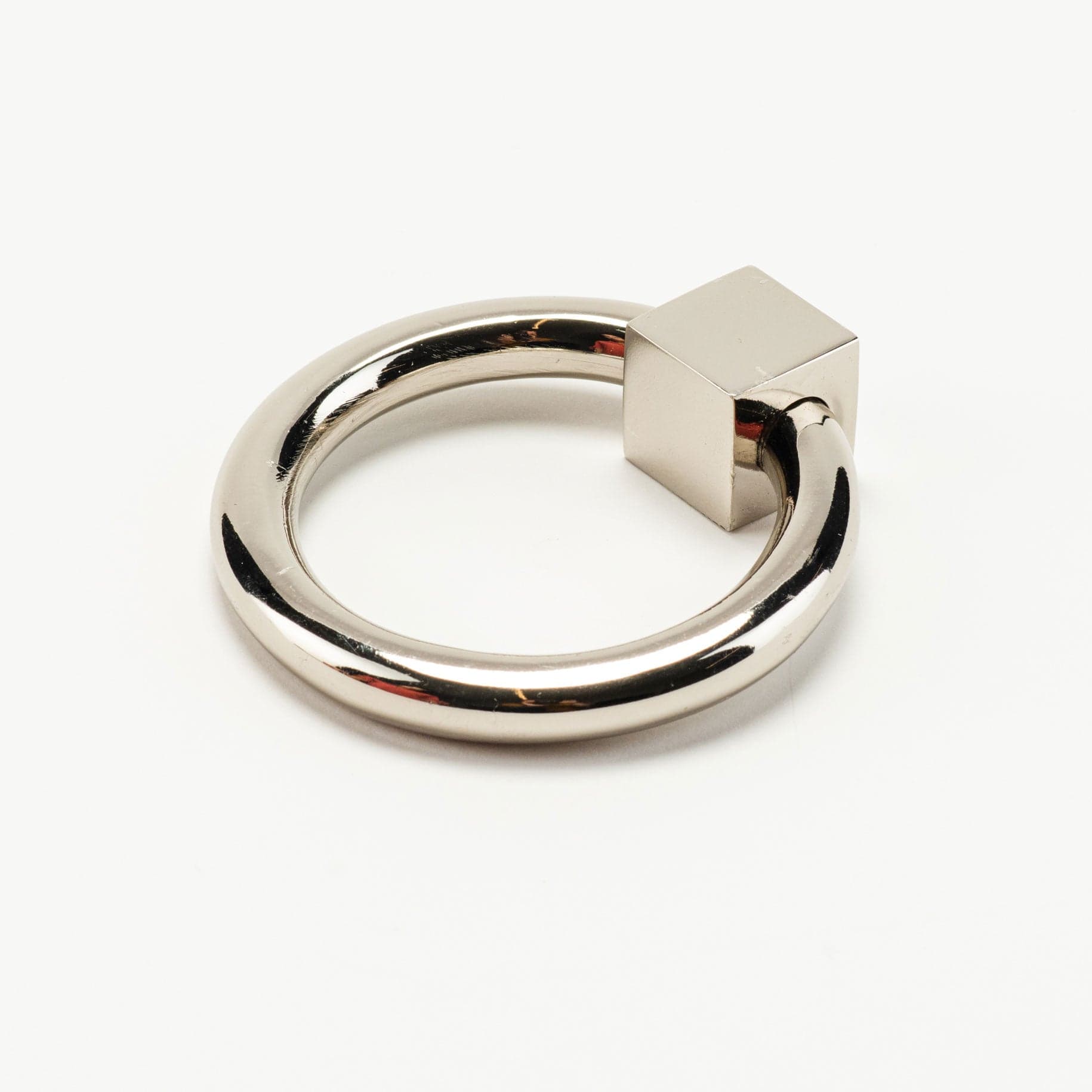 Porter Solid Brass Ring Pull - Polished Nickel