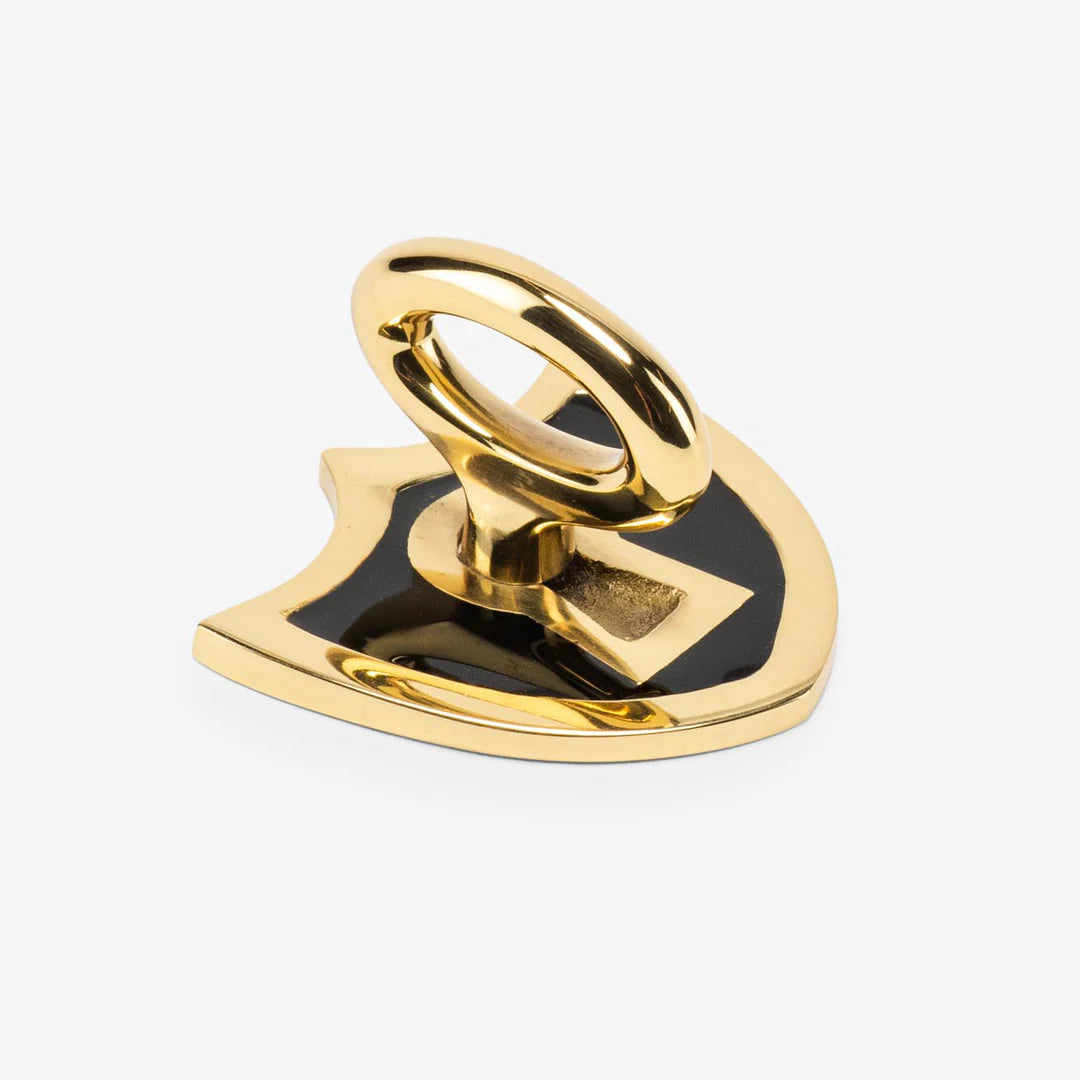 Crest Enamel Lock and Key Pull - Polished Brass