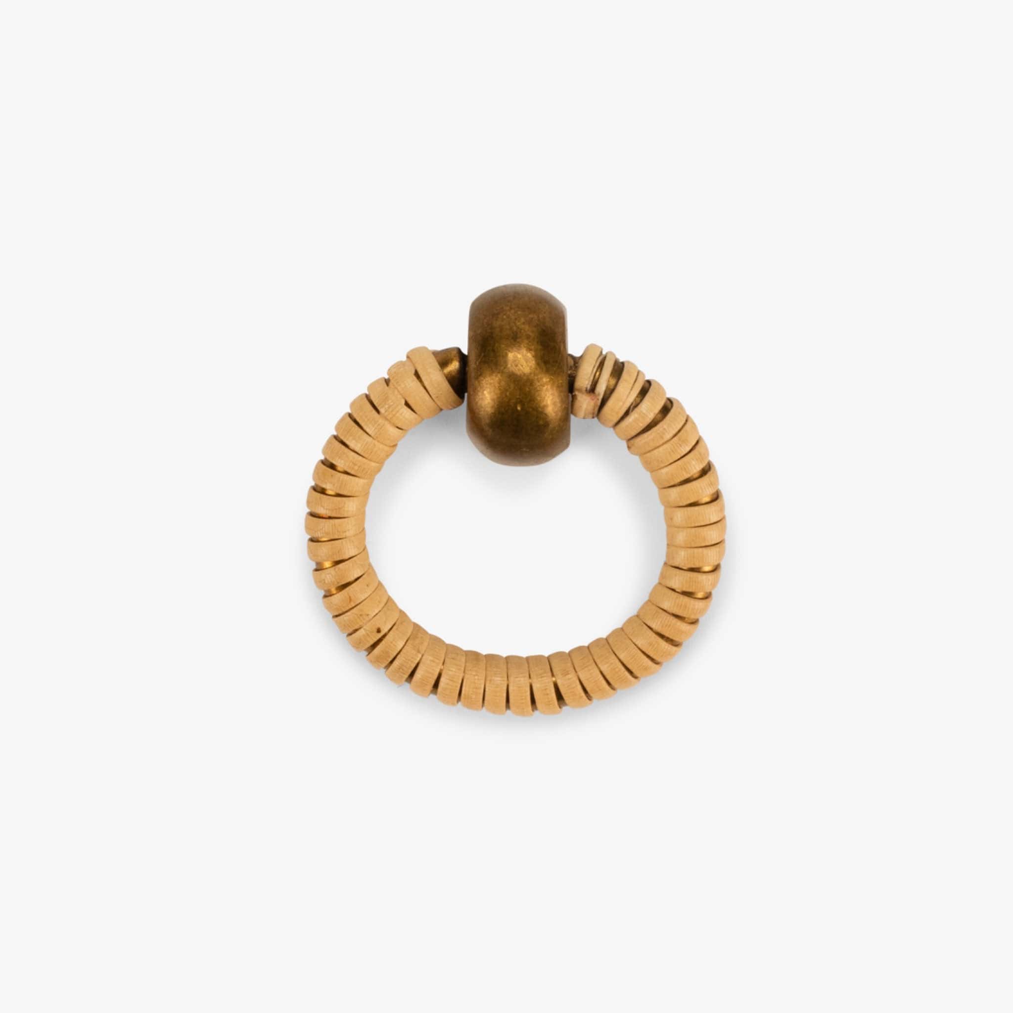 Newport 1.50" Rattan Ring Pull - Burnished Brass