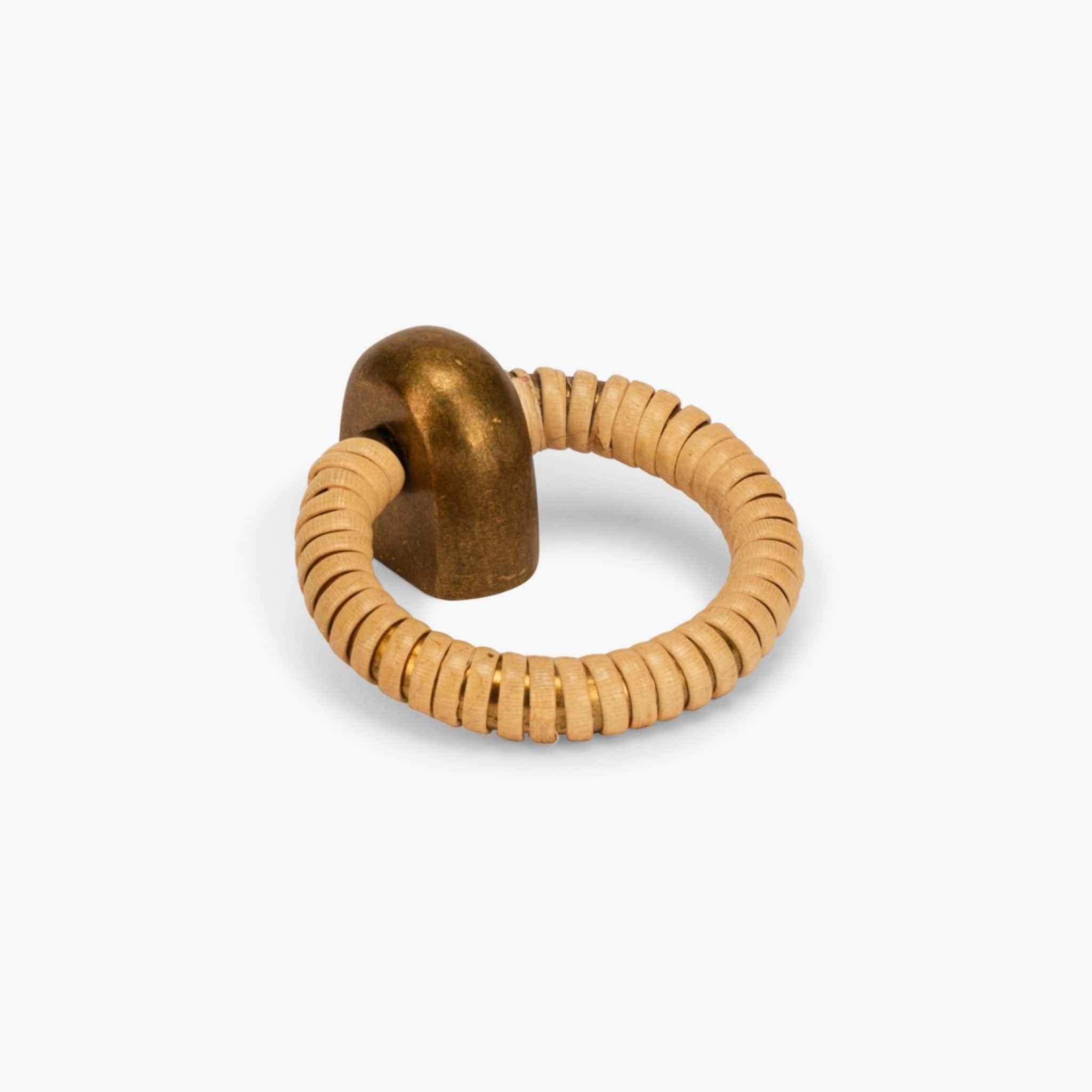 Newport 1.50" Rattan Ring Pull - Burnished Brass