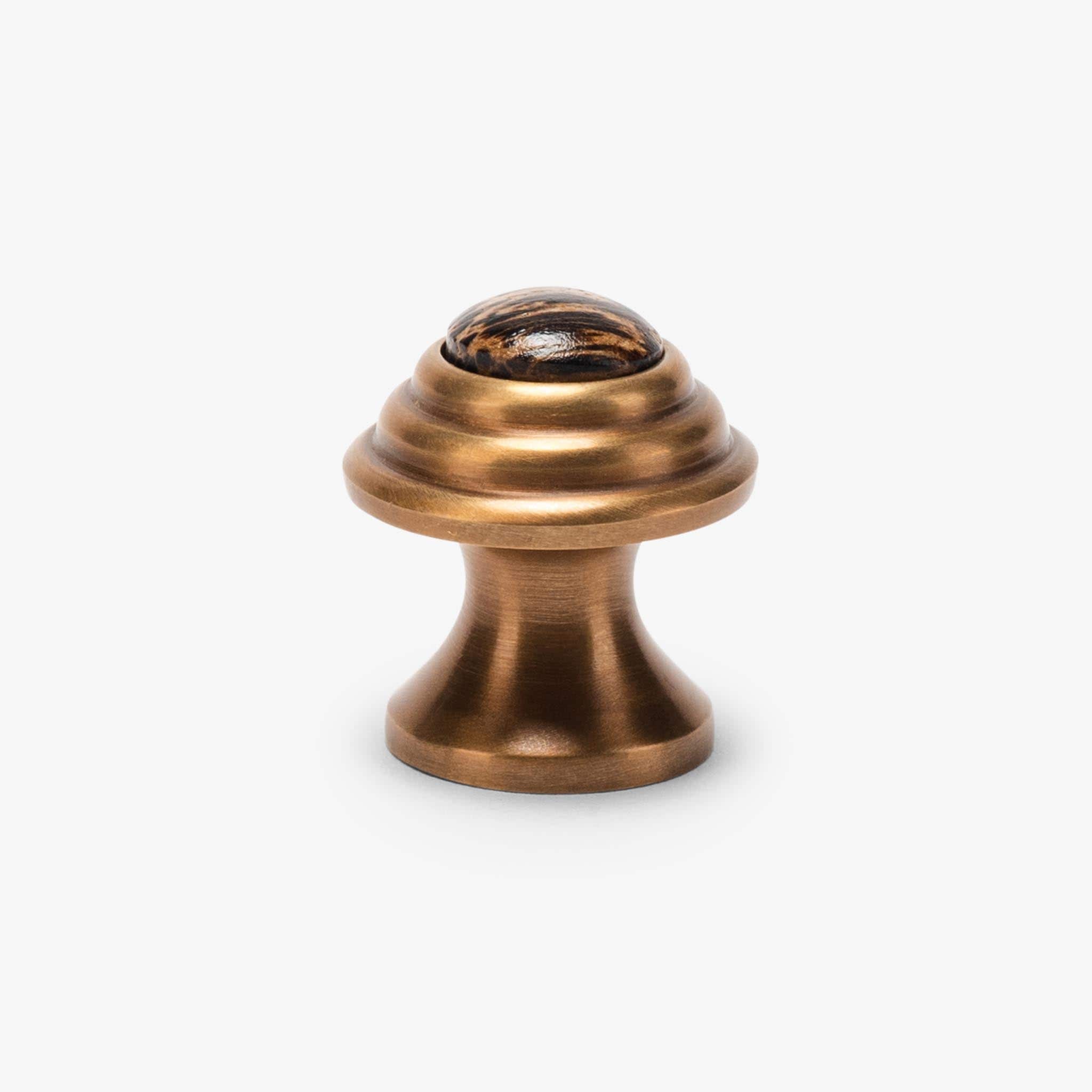 Florence 1" Wood Knob - Burnished Brass