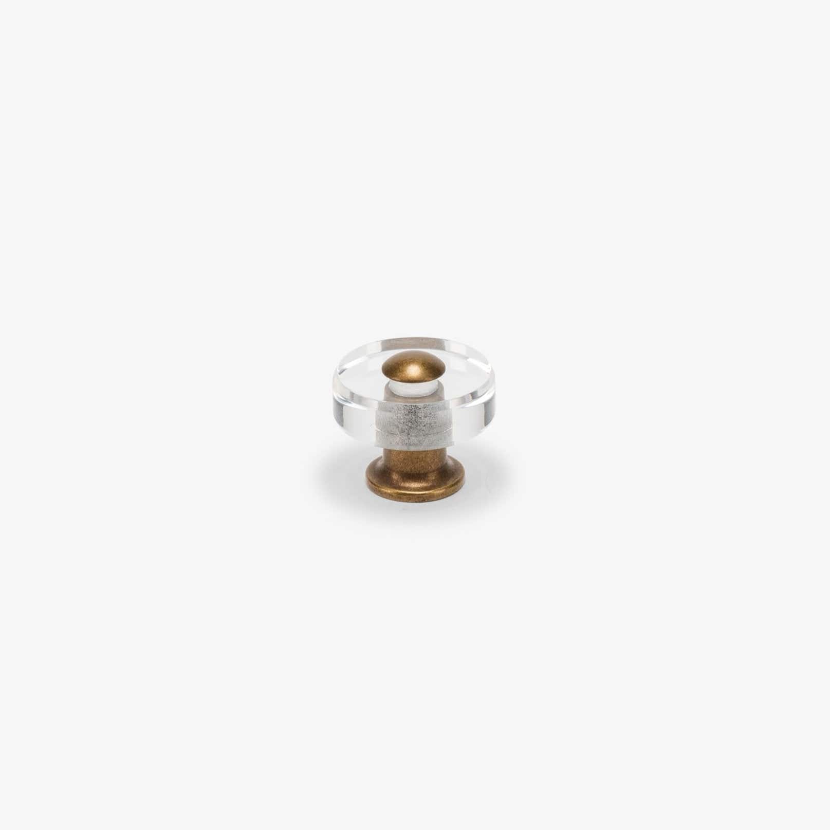 Glasgow Lucite Knob - Burnished Brass