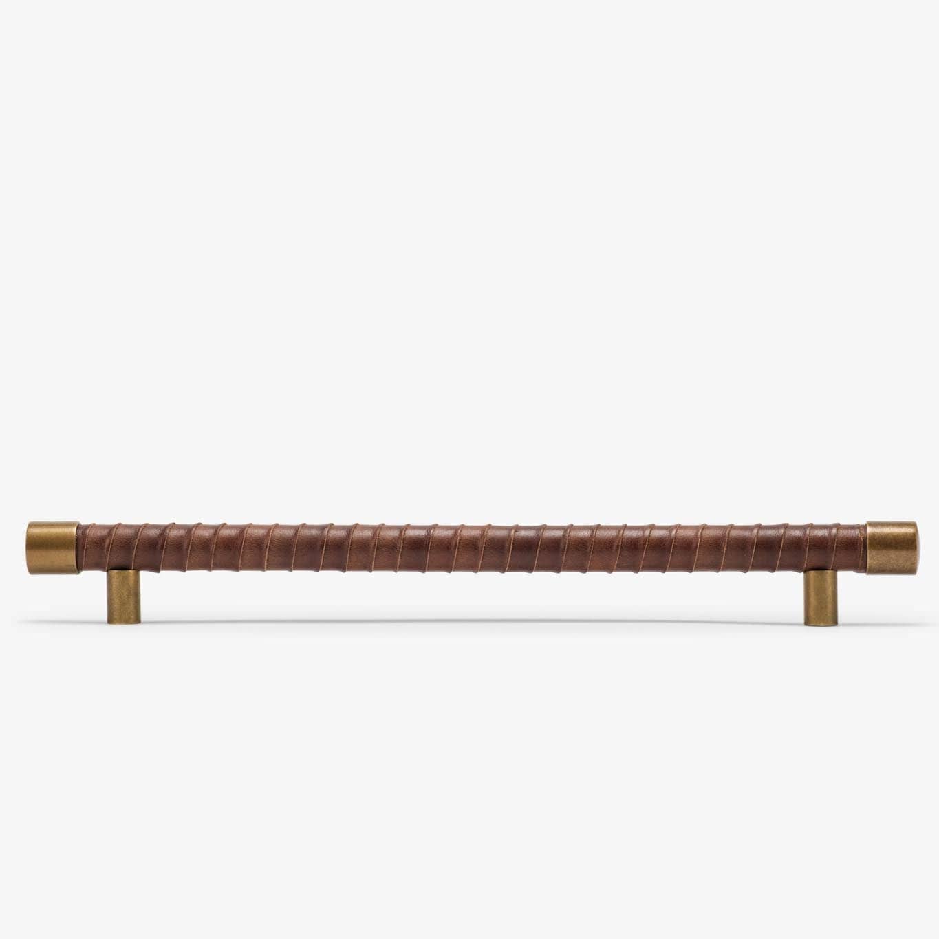 Lexington Wrapped Bar Pull (10" c-c) - Burnished Brass - Espresso