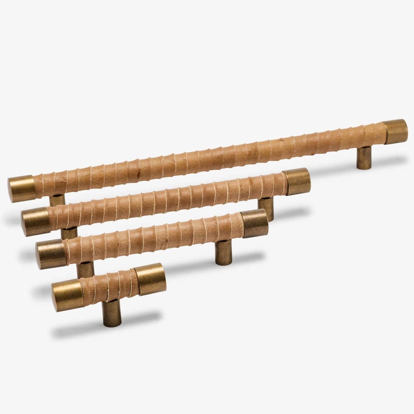 Lexington 3" Wrapped T Pull - Burnished Brass - Oatmeal