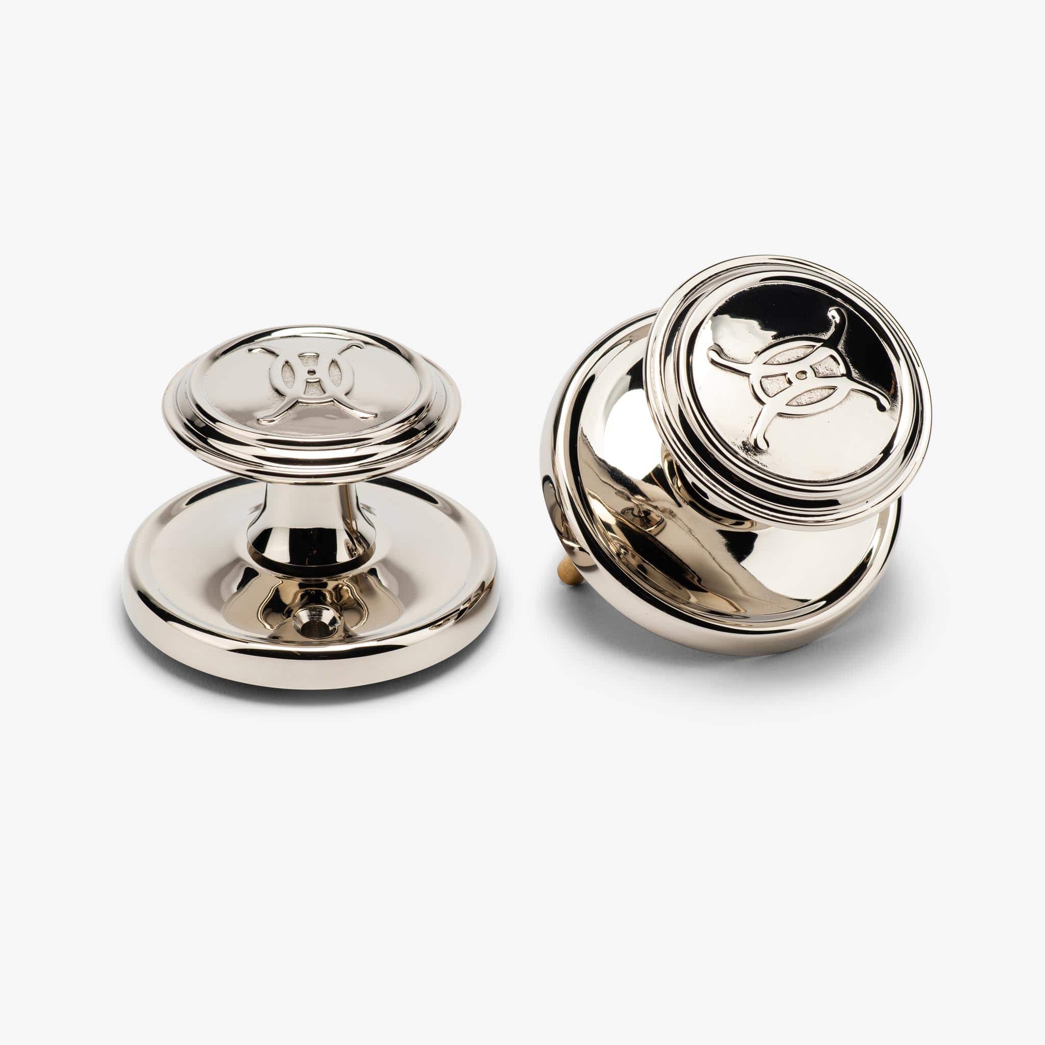 Valencia Logo Passage Door Knob Set - Polished Nickel