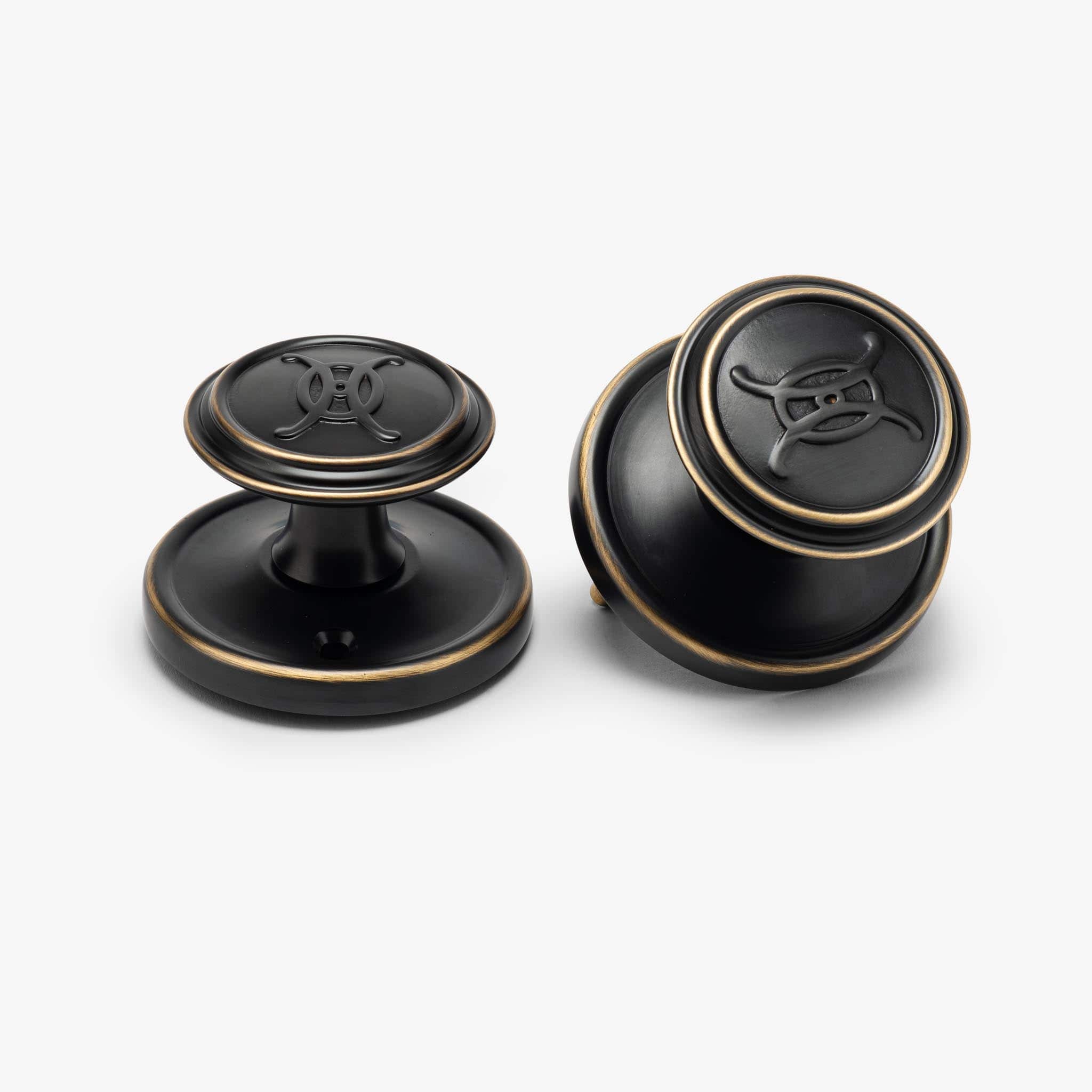 Valencia Logo Passage Door Knob Set - Oil Rubbed Bronze