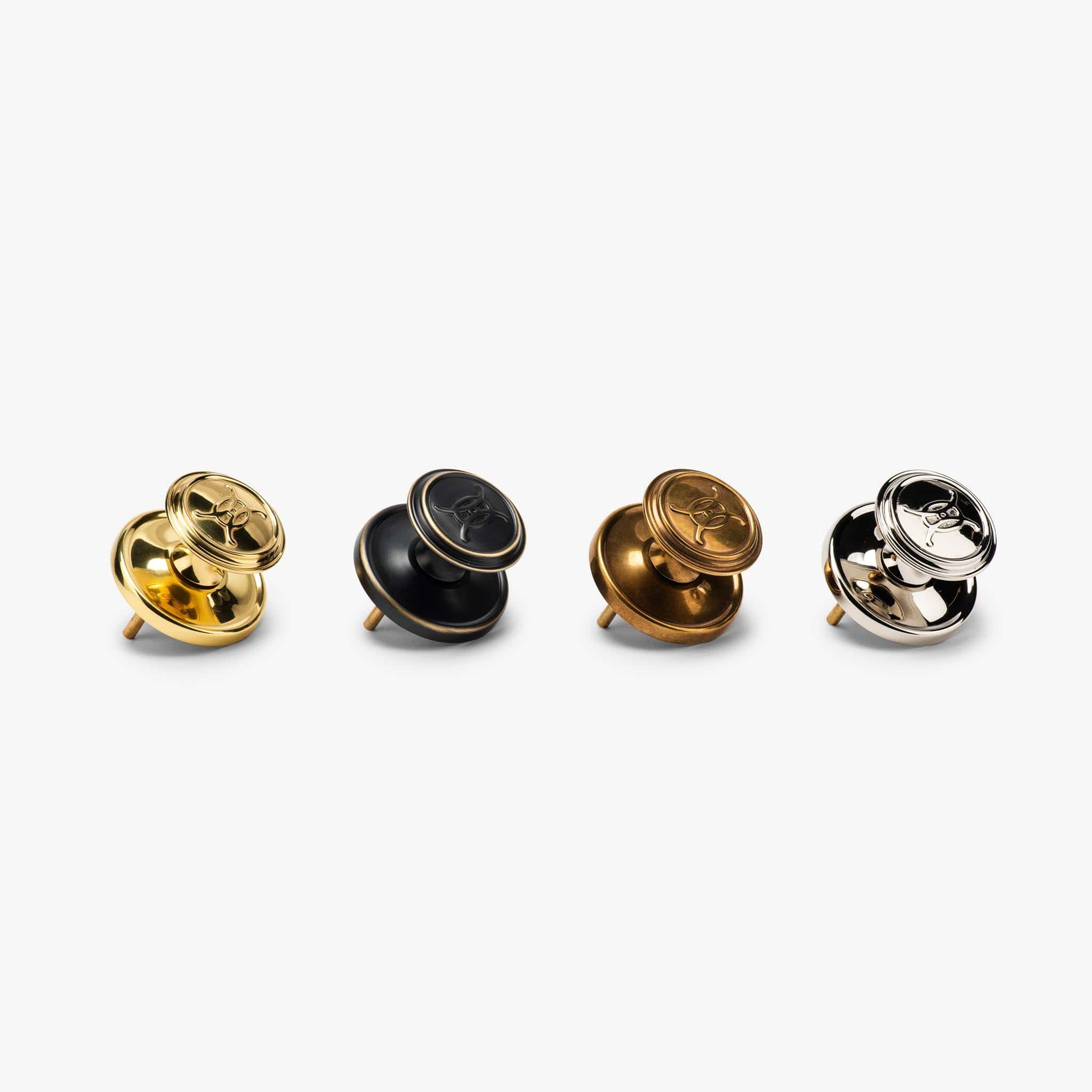 Valencia Logo Passage Door Knob Set - Burnished Brass