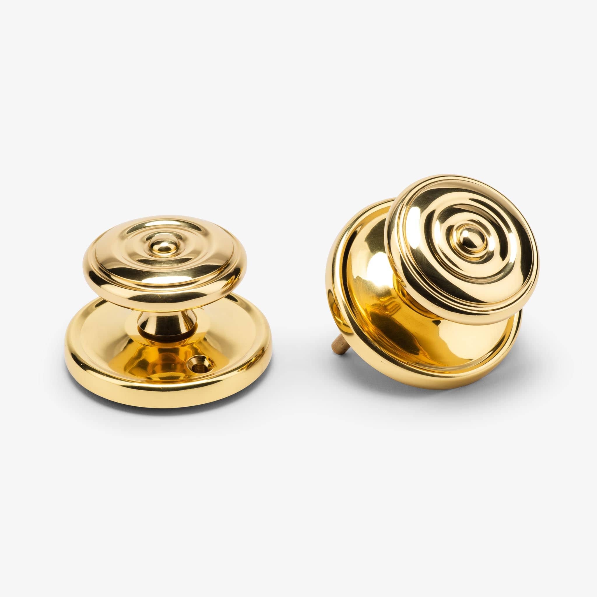 Valencia Rosette Passage Door Knob Set - Polished Brass