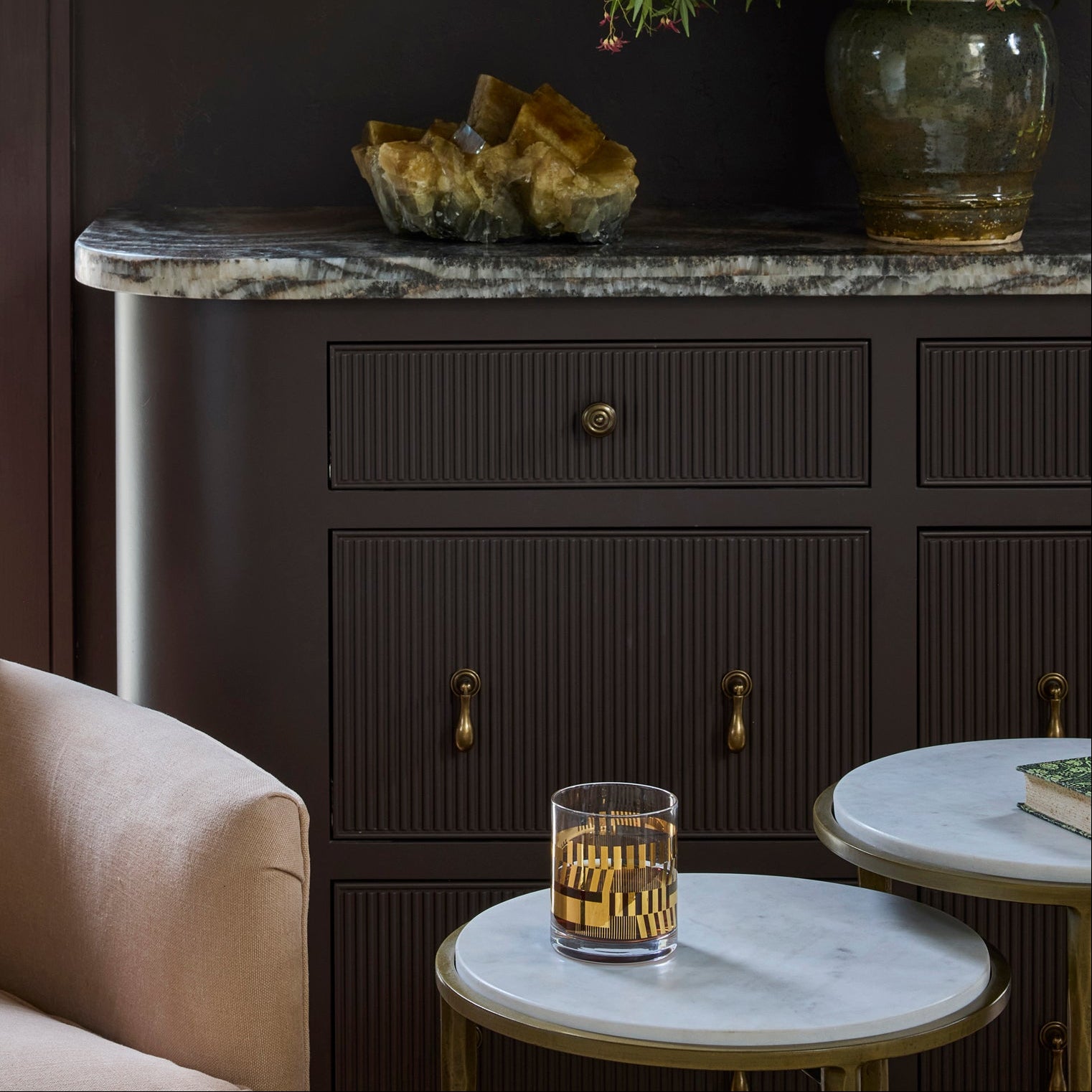 Valencia 3" Drop Pull - Burnished Brass