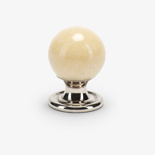 Valencia 1" Alabaster Round Knob - Polished Nickel
