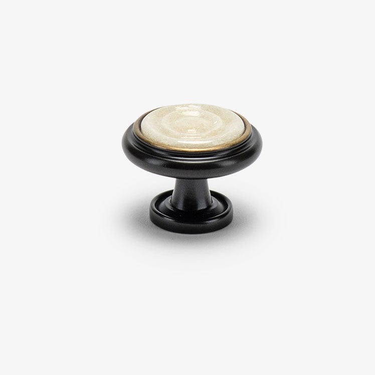 Valencia 1.20" Alabaster Rosette Knob - Oil Rubbed Bronze