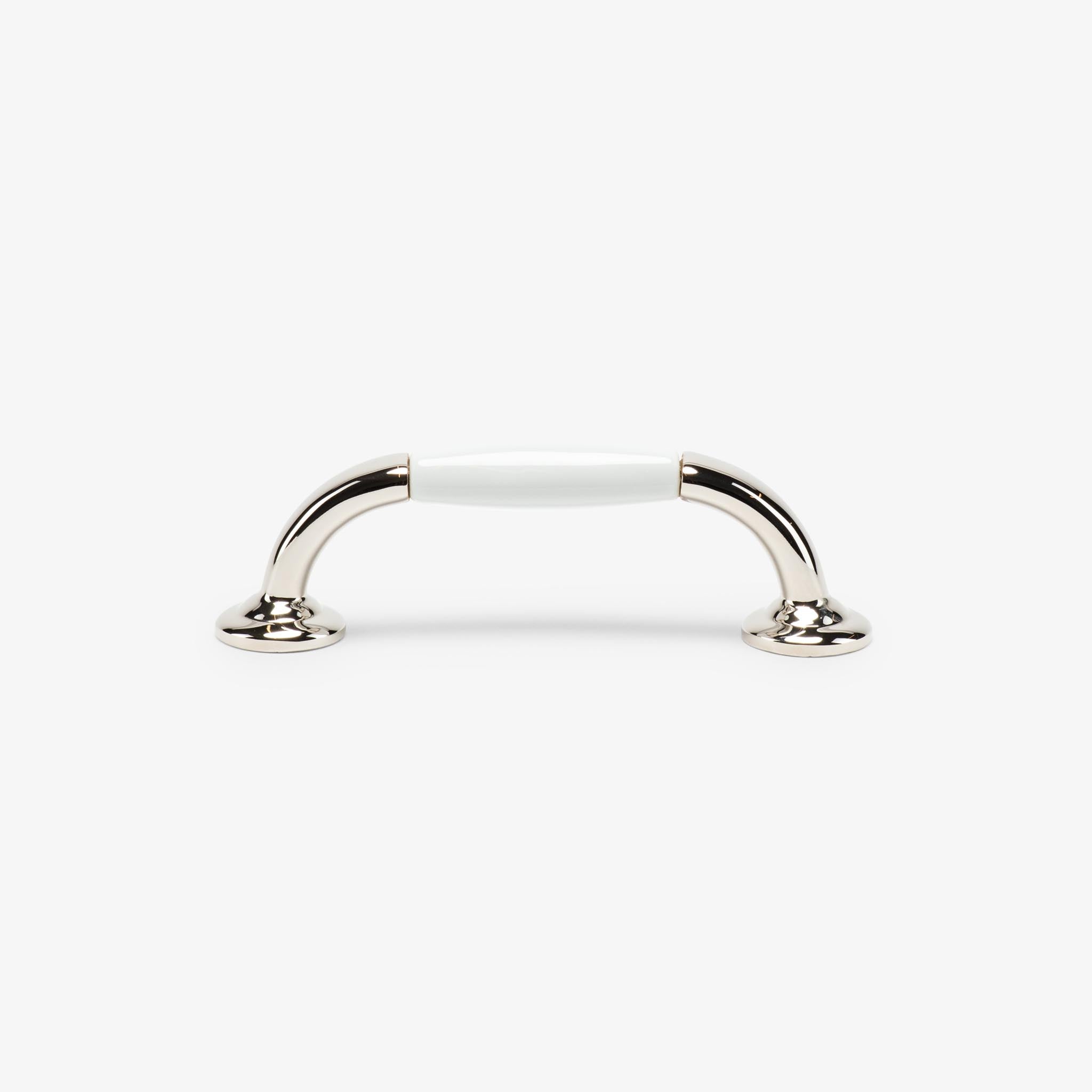 Clementine Porcelain Bar Pull (4" c-c) -   Polished Nickel