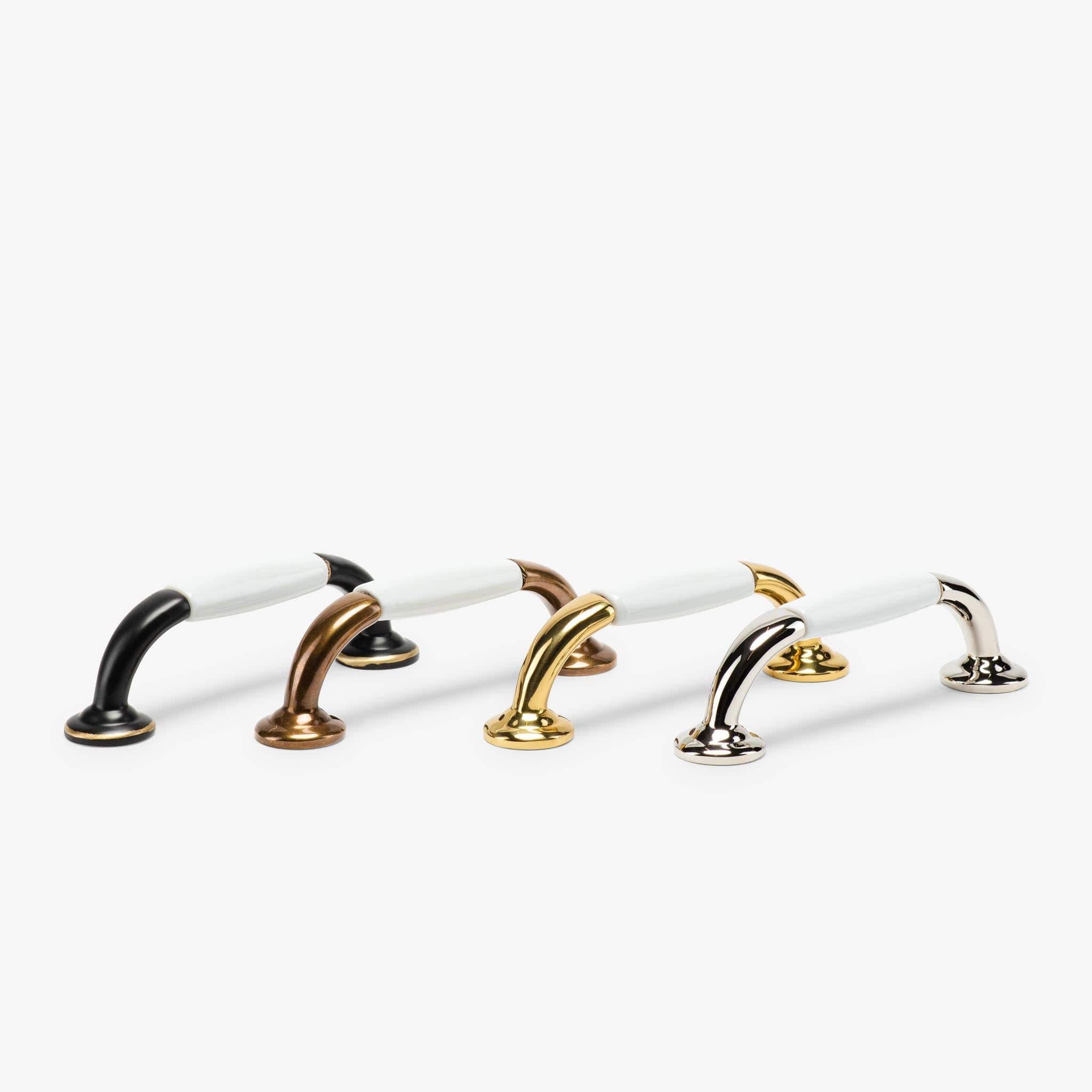 Clementine Porcelain Bar Pull (4" c-c) -   Polished Nickel