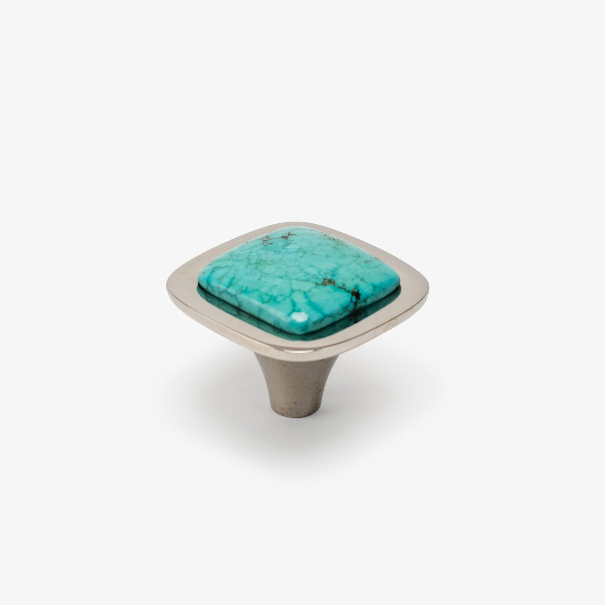 Benson 1.75" Turquoise Knob - Polished Nickel