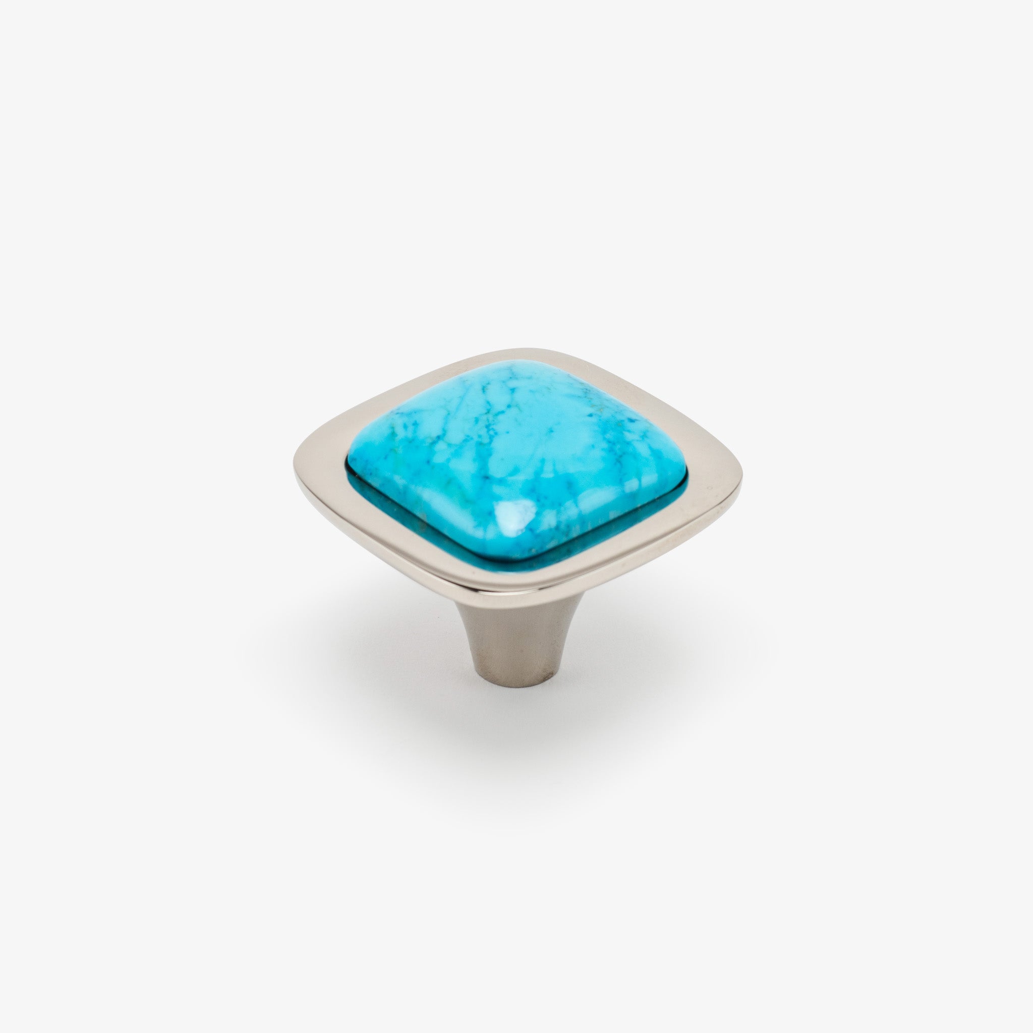 Benson 1.75" Turquoise Knob - Polished Nickel