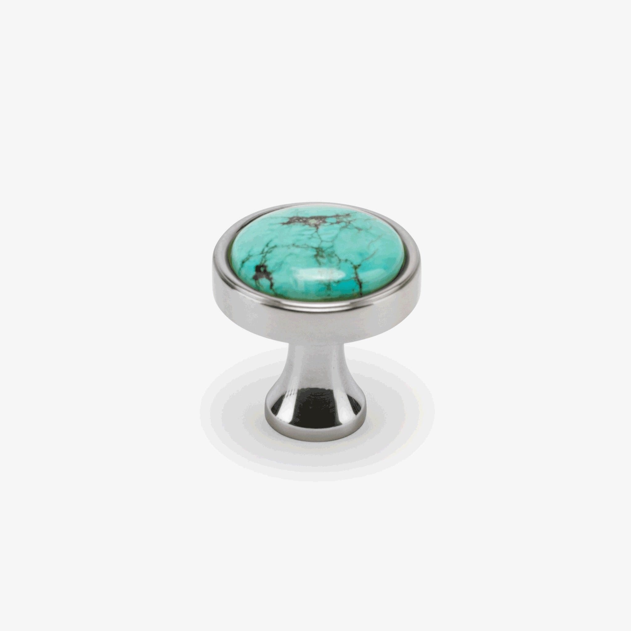 Lane 1.40" Turquoise Knob - Polished Nickel