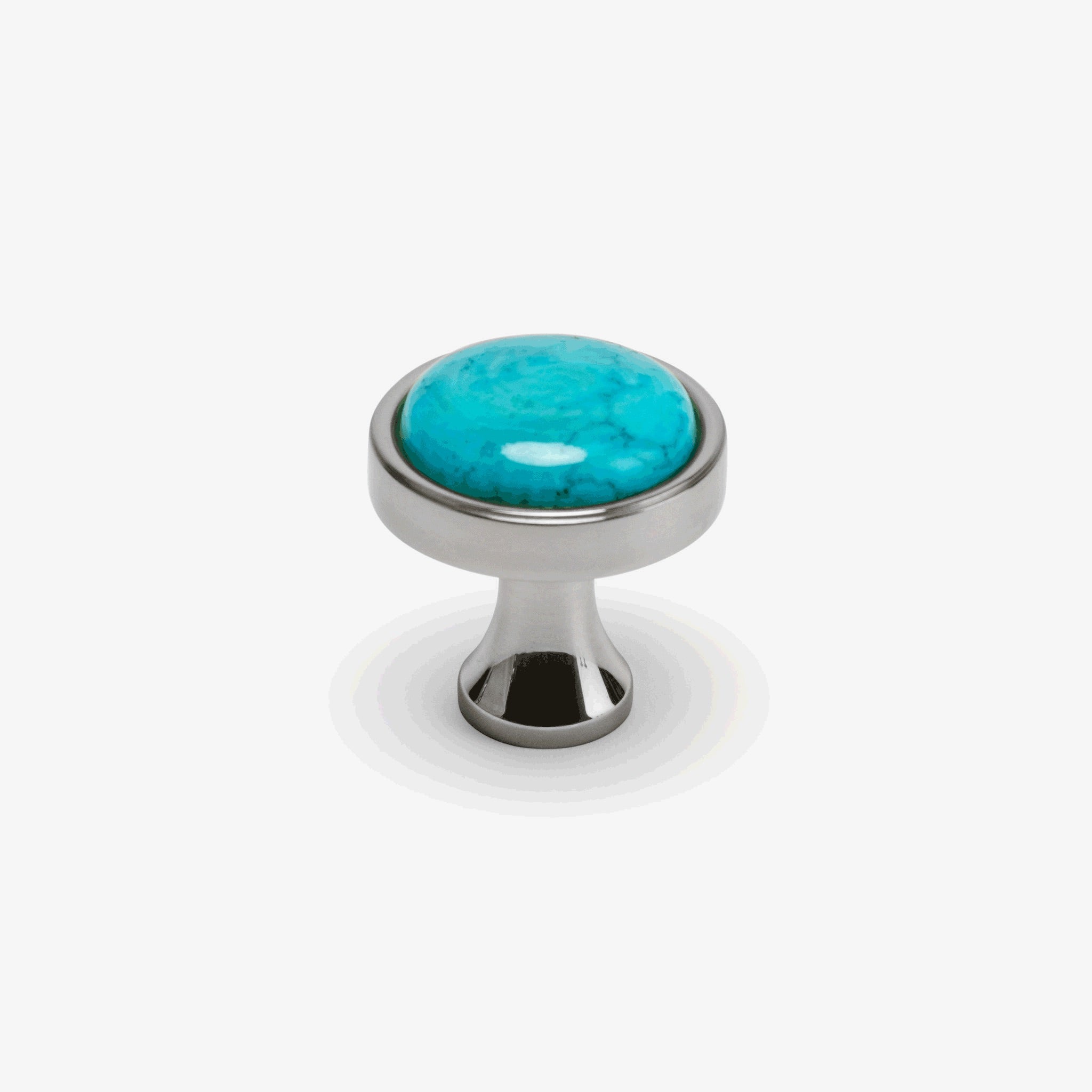Lane 1.40" Turquoise Knob - Polished Nickel