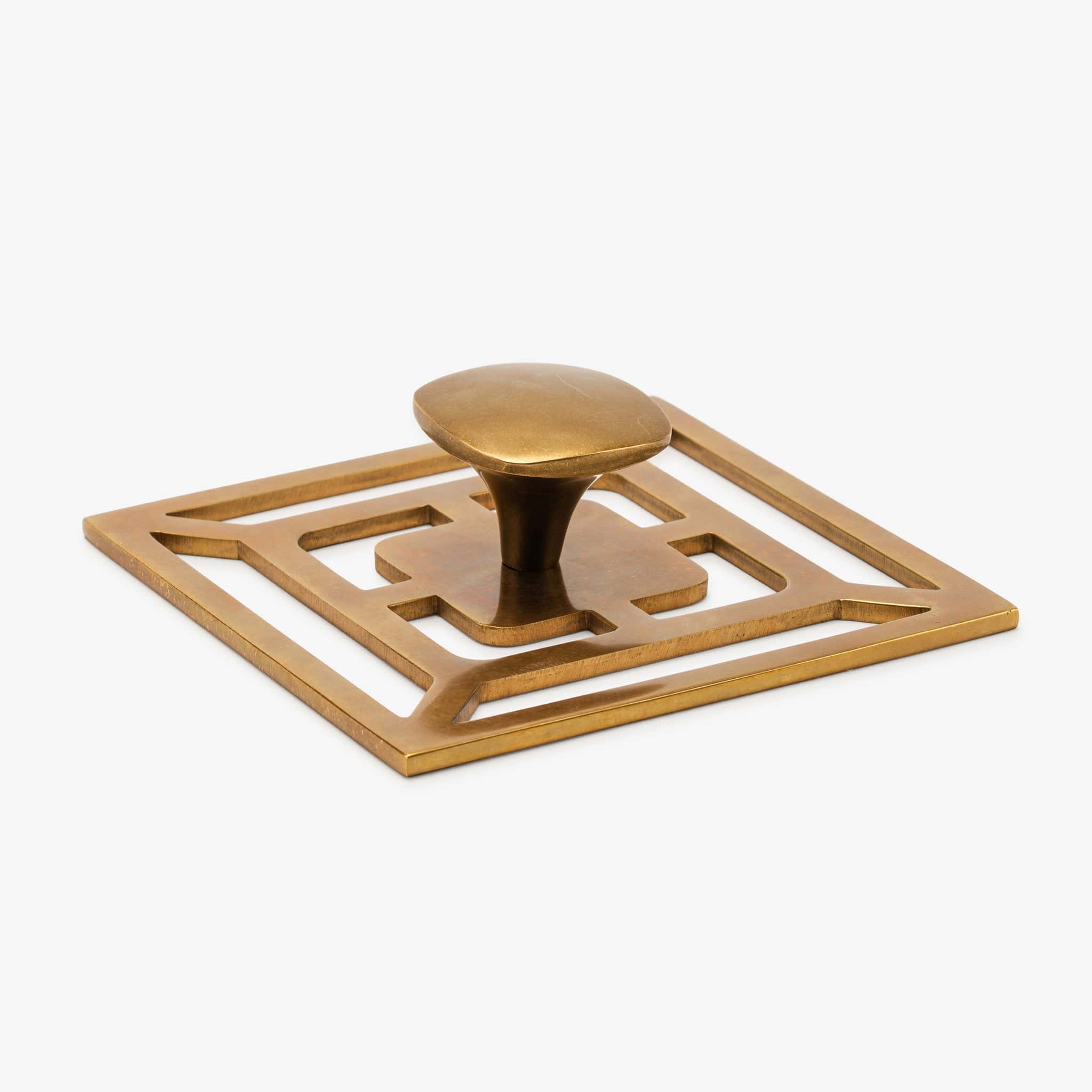 Benson 1.75" Solid Brass Knob w/ Benson 5" Backplate