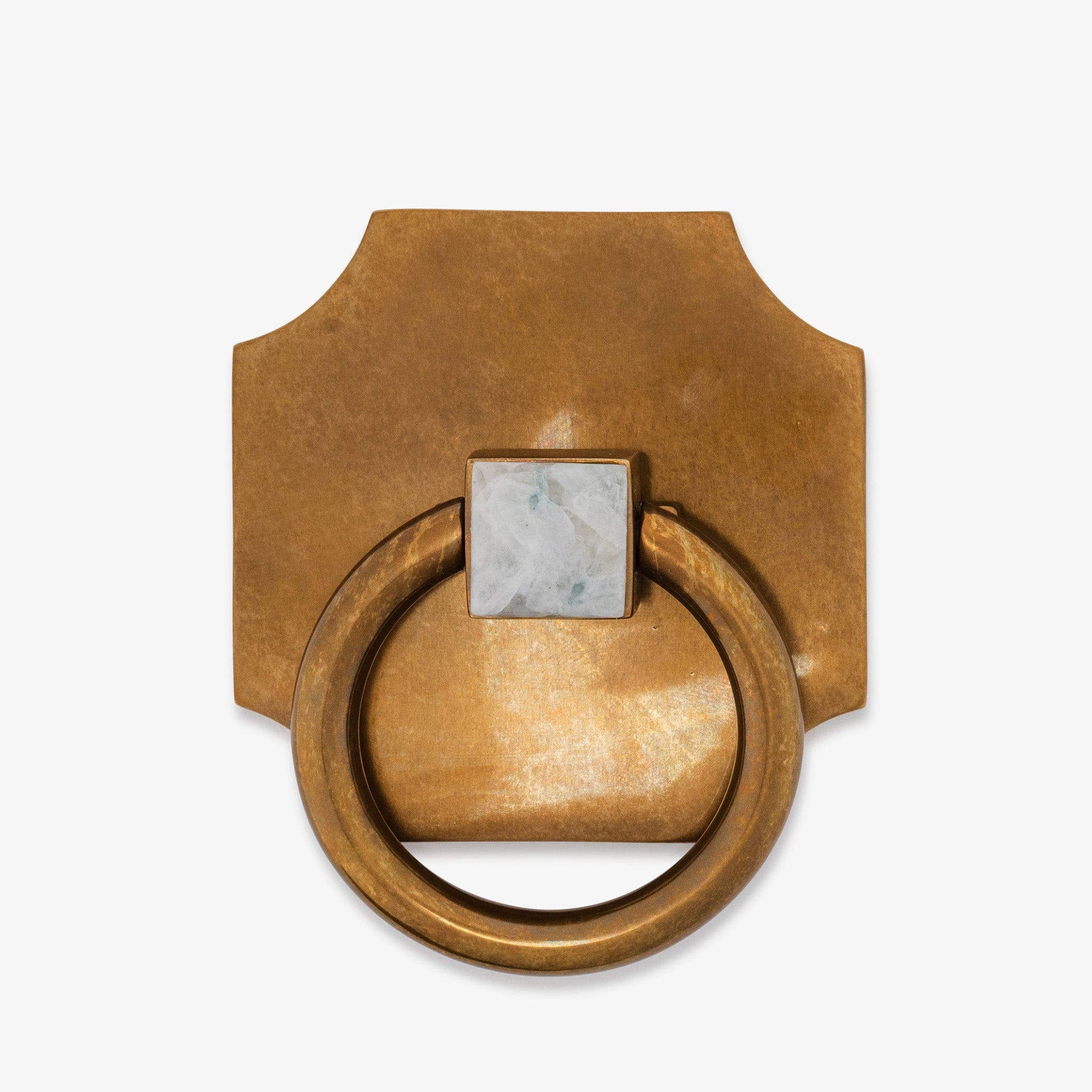 Porter Ring Custom Pull w/ Bossard 3.70" Backplate - Burnished Brass