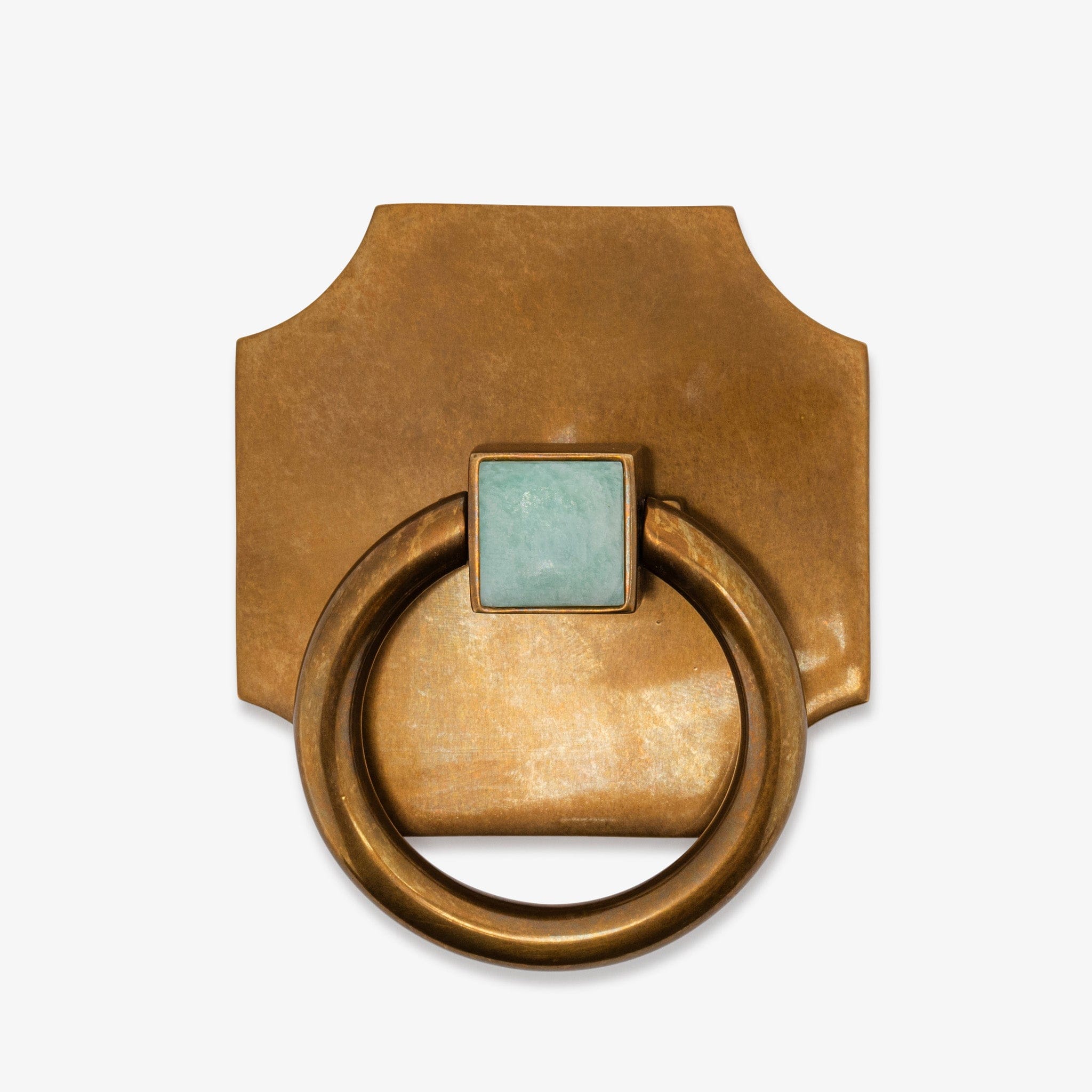 Porter Ring Custom Pull w/ Bossard 3.70" Backplate - Burnished Brass