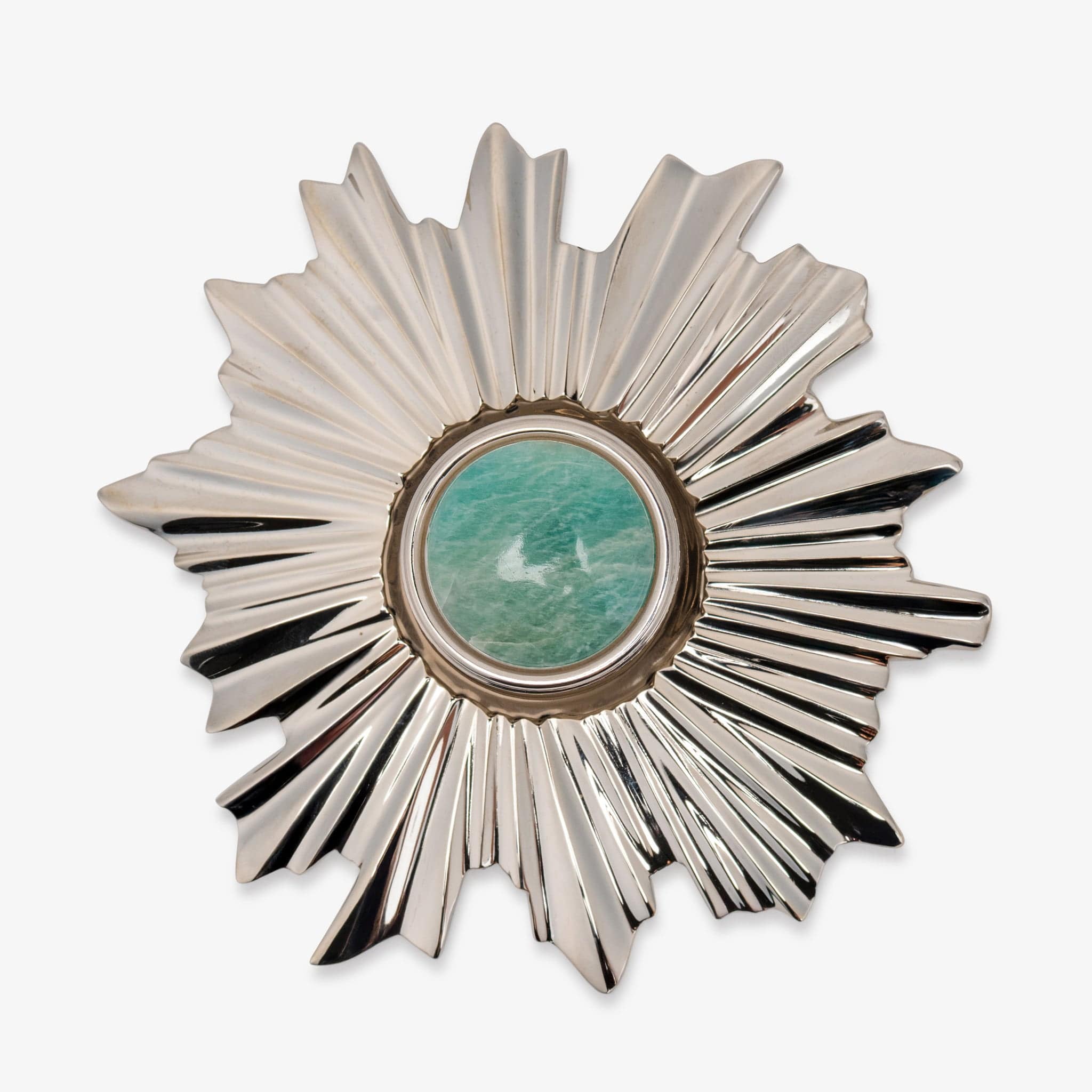 Lane 1.40" Custom Knob w/ Starburst 5.20" Backplate - Polished Nickel