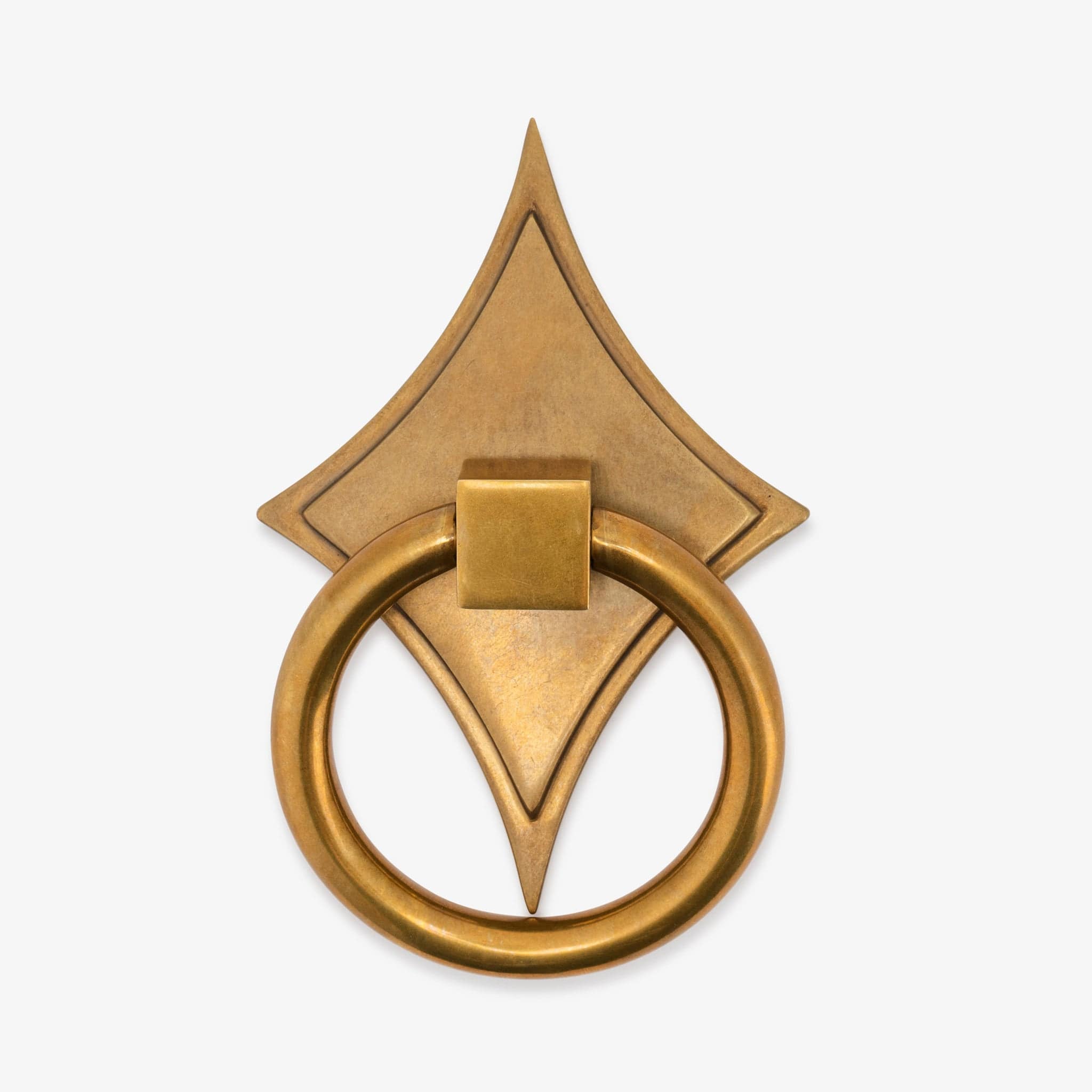 Porter Solid Brass Ring Pull w/ Asteroid 4.75" Backplate