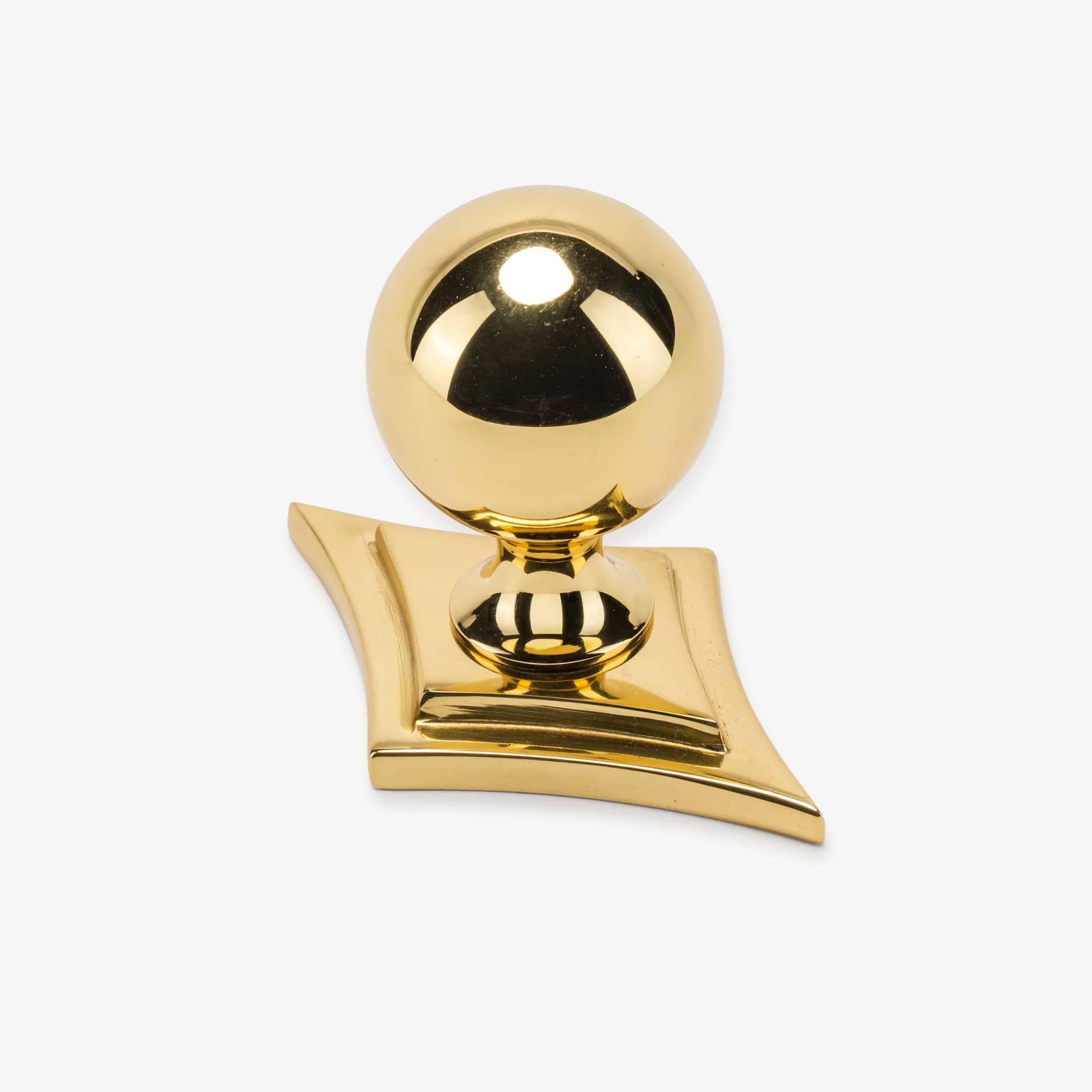 Cosmos 1.25" Knob w/ Asteroid Backplate - Polished Brass