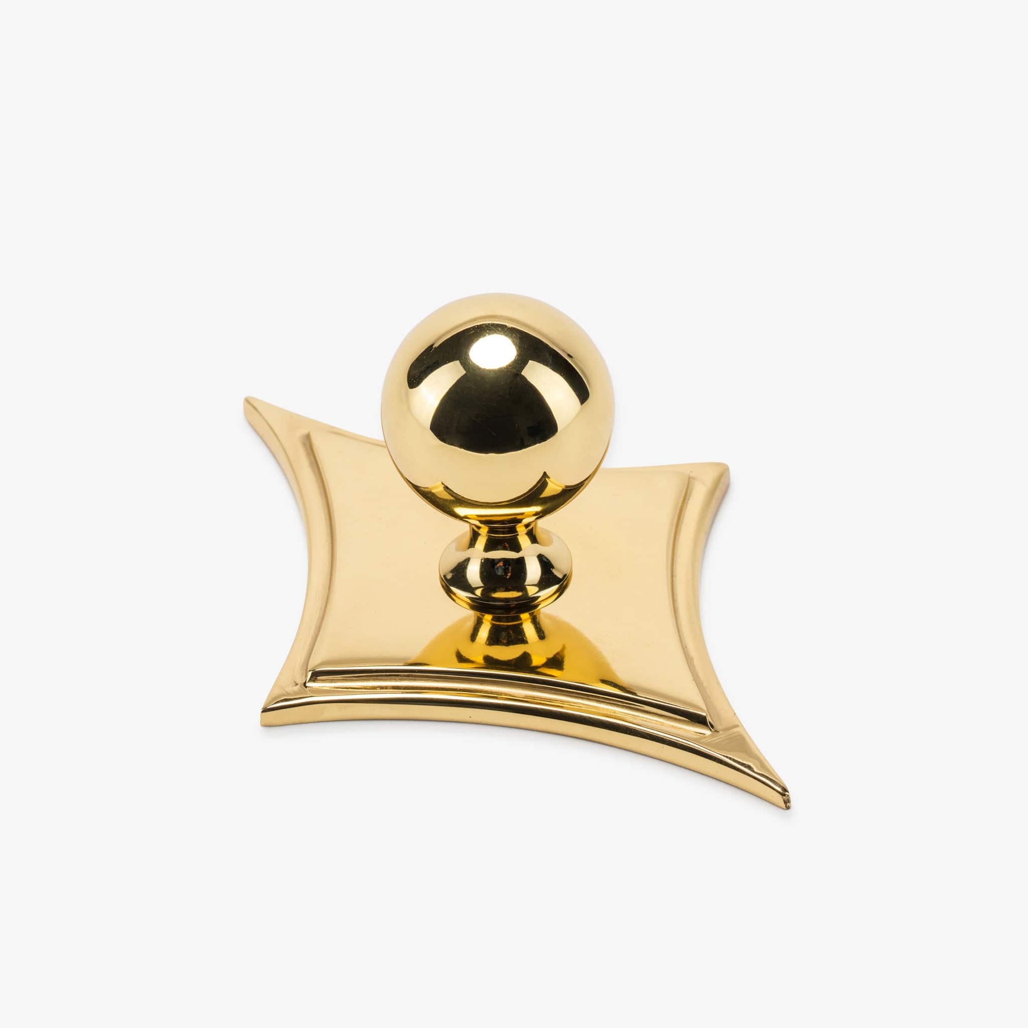 Cosmos 1.25" Knob w/ Asteroid Backplate - Polished Brass