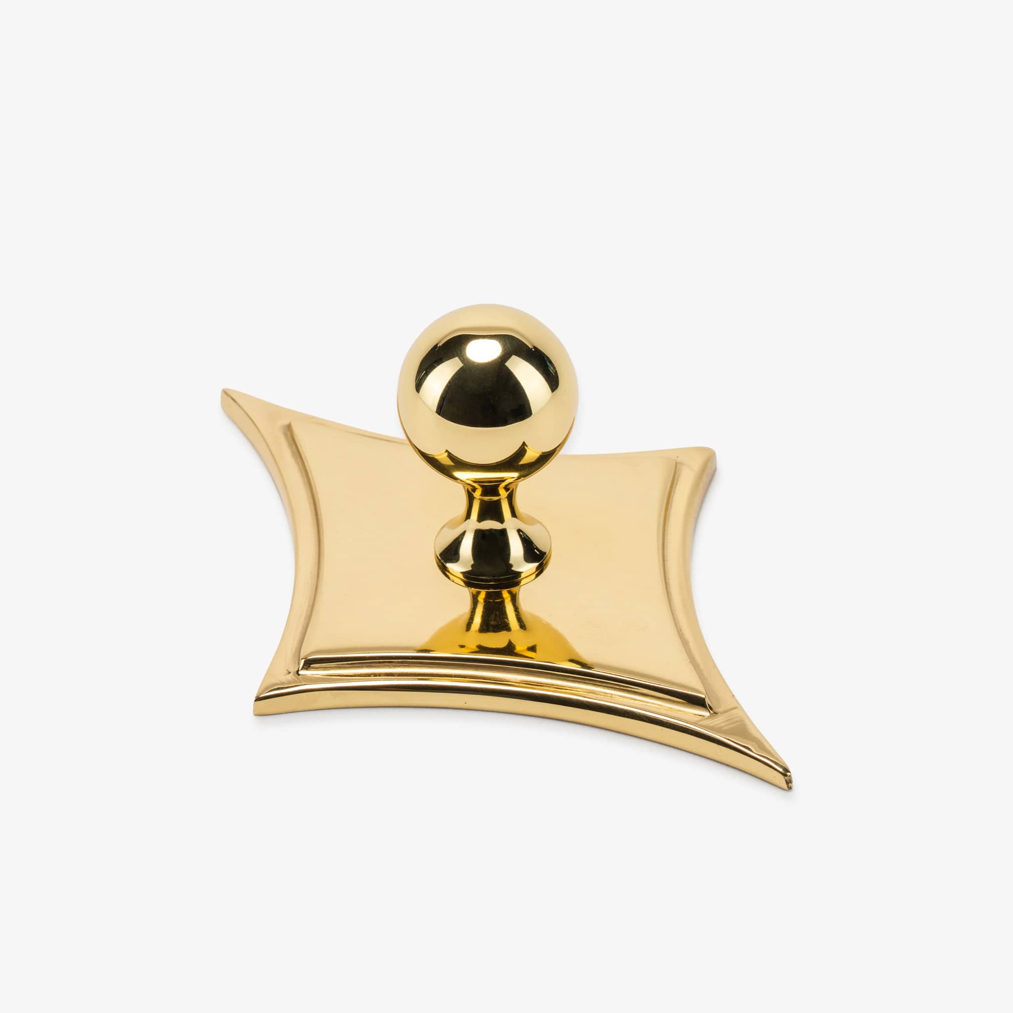 Cosmos 1" Knob w/ Asteroid Backplate - Polished Brass
